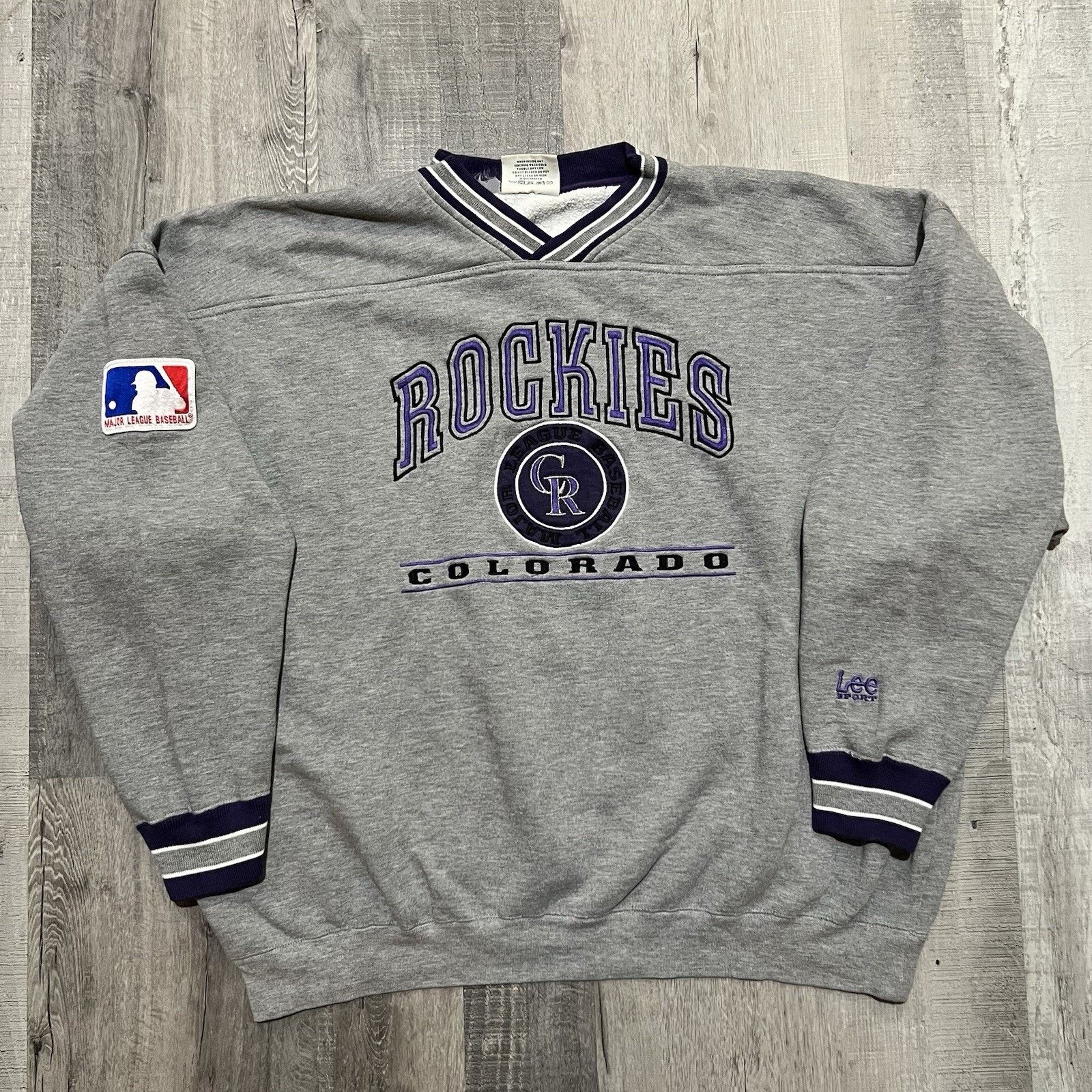 Lee VTG Colorado Rockies Grey 90s MLB Crewneck Mens Sweatshirt Size US XXL / EU 58 / 5 - 1 Thumbnail