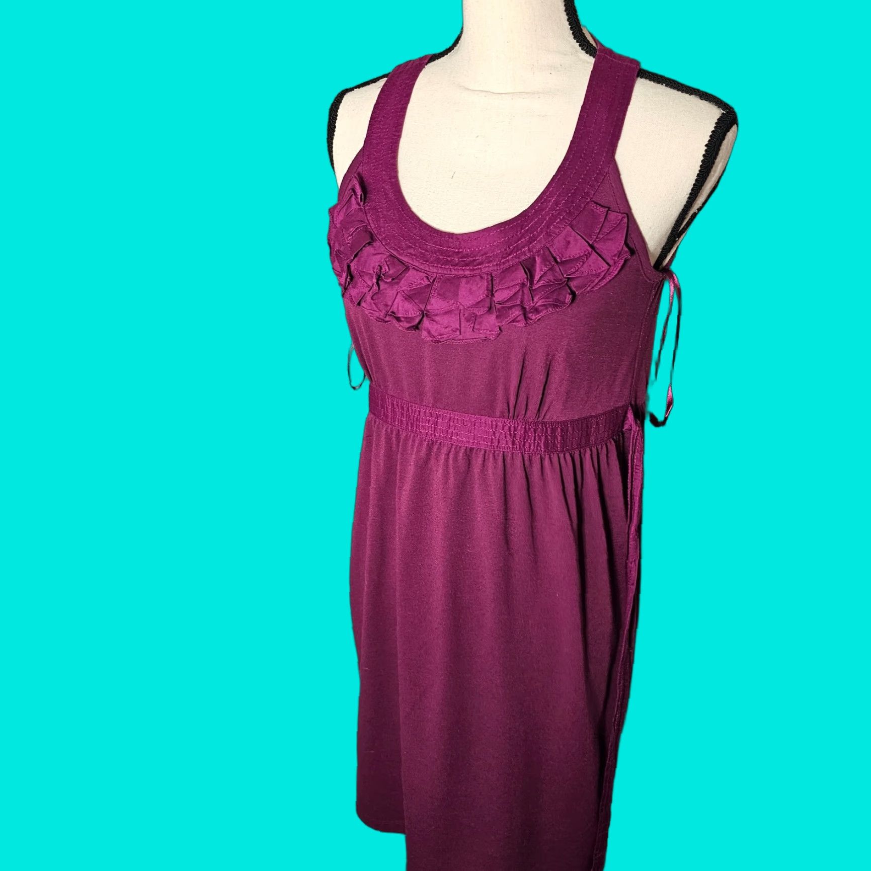 Loft Ann Taylor Loft Petite 4P Purple Sleeveless Blouse Tie Strands Casual Size S / US 4 / IT 40 - 1 Thumbnail