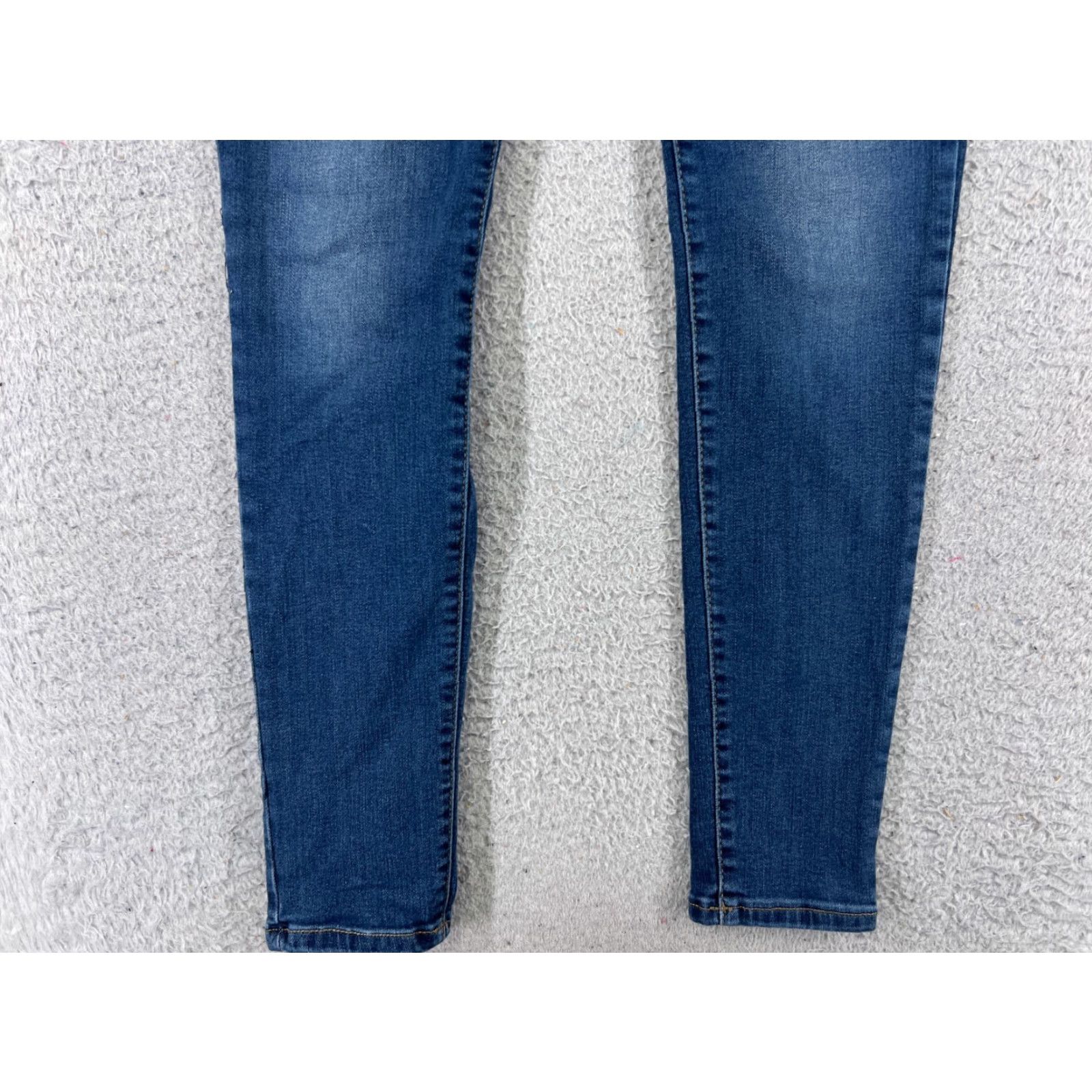 Vintage Mudd Jeans Women 5 Blue Denim Skinny FLX Stretch High Rise 24x28 Cotton Blend Regular 5-Pocket Distressed Comfort Pockets Button USA Vintage: No Size 27" / US 4 / IT 40 - 2 Thumbnail
