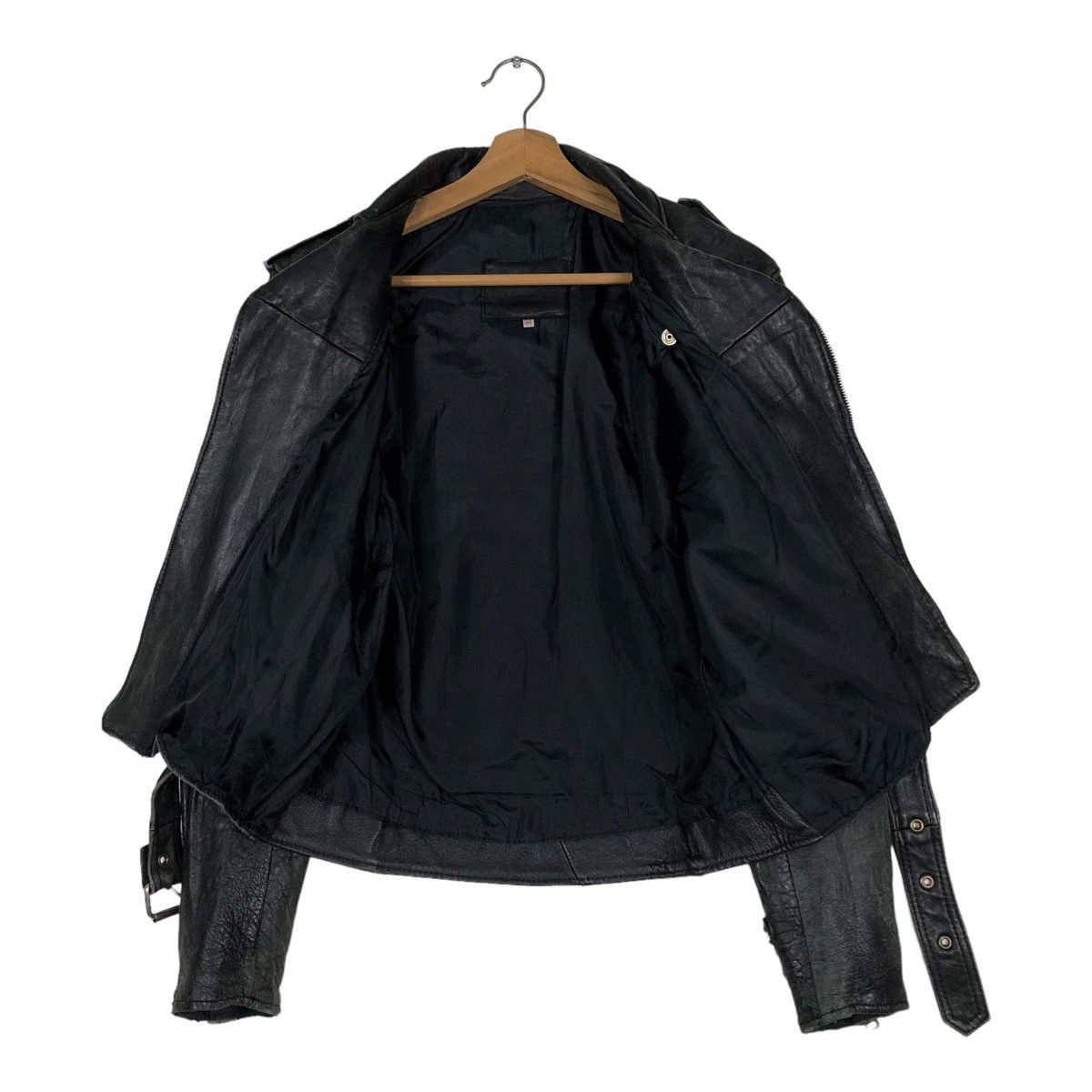 Toyo Enterprises 🔥VINTAGE LEATHER BIKER JACKET DOUBLE BREAST Size US S / EU 44-46 / 1 - 14 Thumbnail