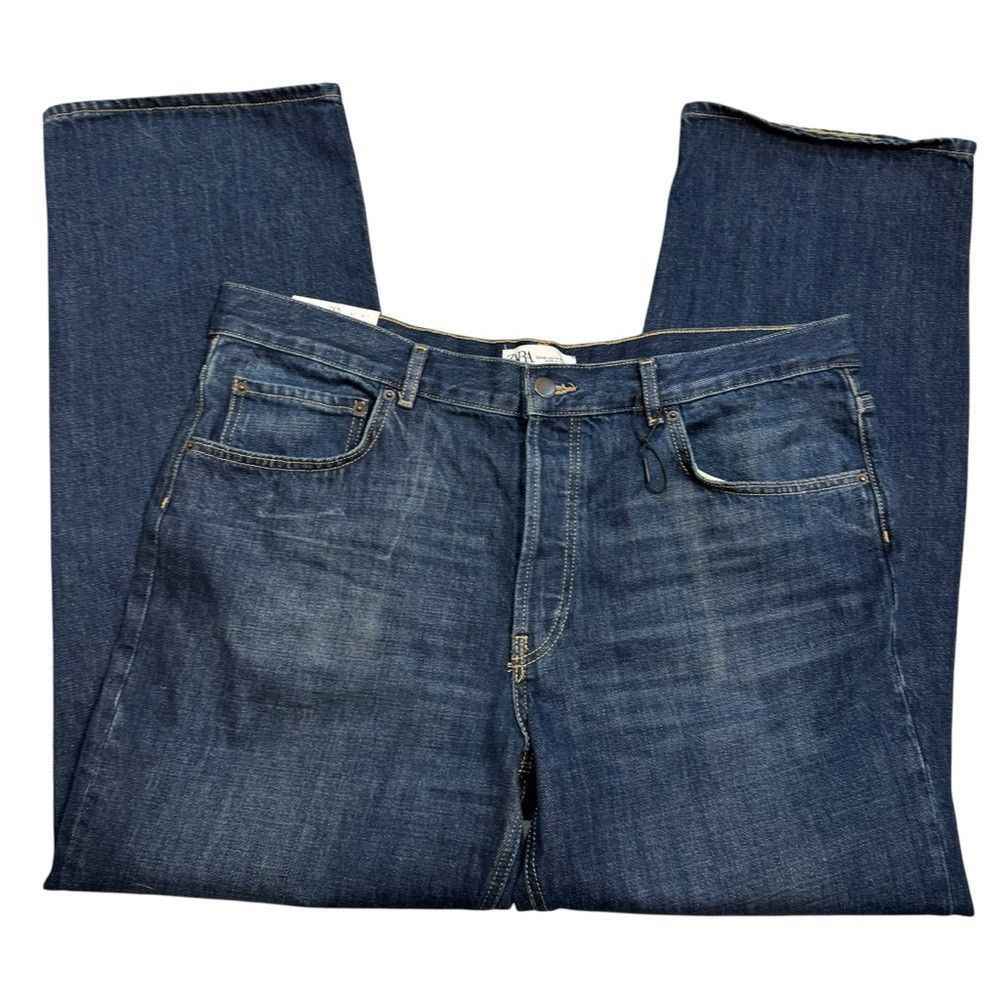 Zara NWT New Zara The Relaxed Boyfriend Rinse Indigo Jeans Size Size 36" / US 14 / IT 50 - 3 Thumbnail