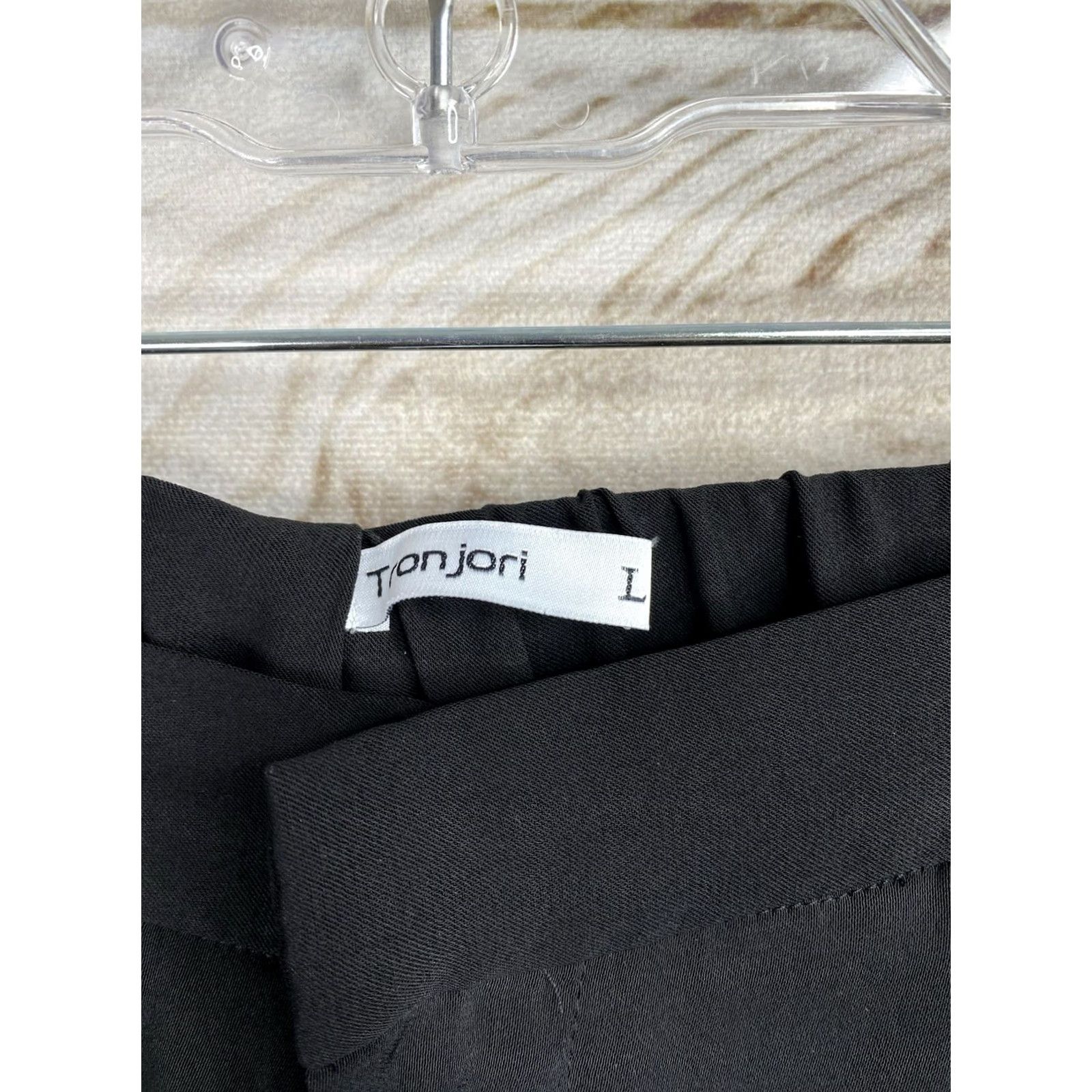 Vintage Tronjori Black Pleated High-Waist Wide-Leg Pants Women L Palazzo Trousers Dress Pants Size 36" / US 14 / IT 50 - 5 Thumbnail