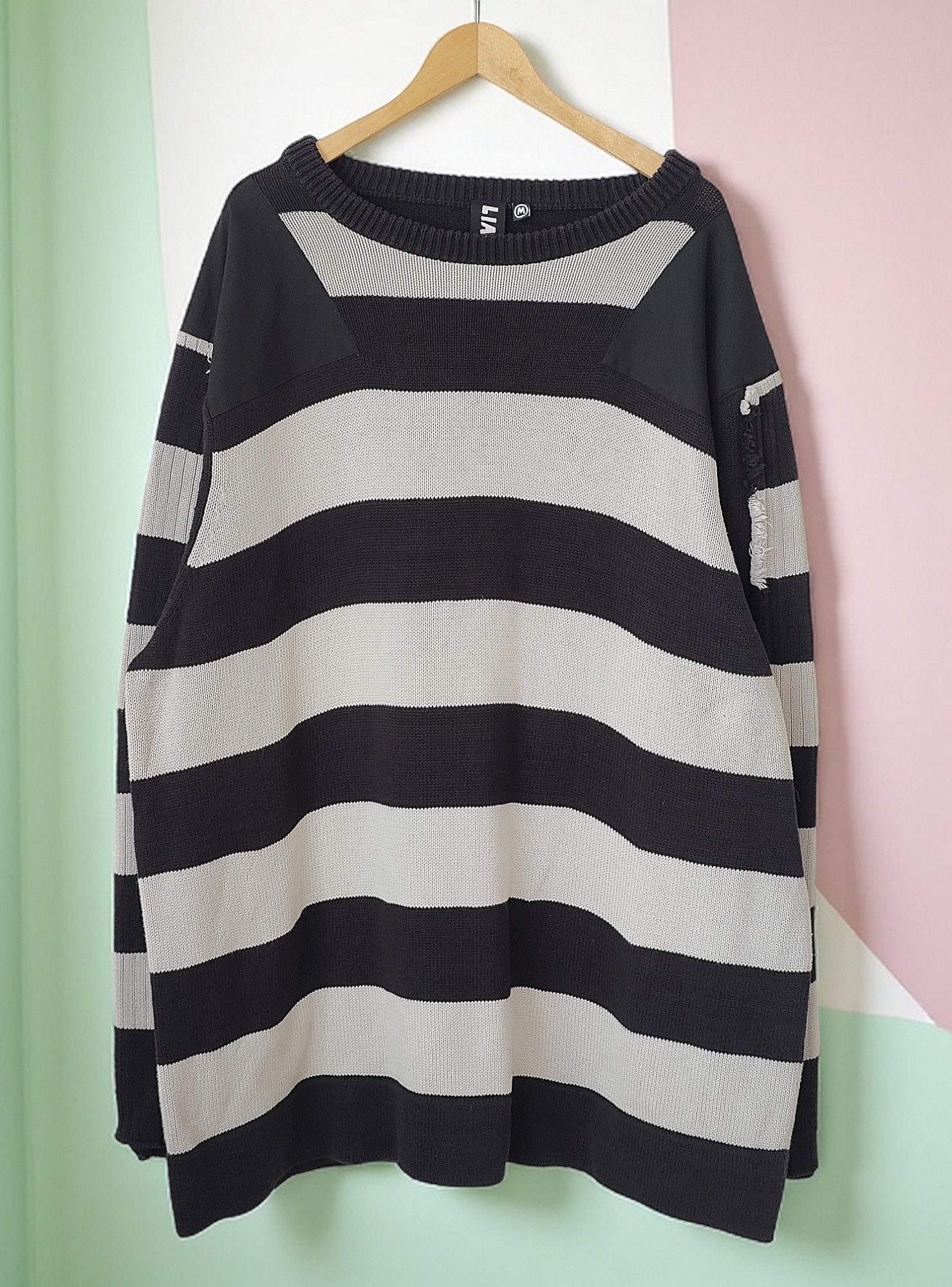 Liam Hodges RARE Liam Hodges Cotton Stripe Oversized Knit Sweater Size US XL / EU 56 / 4 - 1 Thumbnail