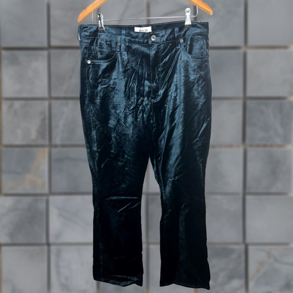 Agolde AGOLDE Nico High Rise Boot Cut Pants Velvet Beetle Blue Women's 31 Boot Cut Velvet Blue 31 Womens 90s? Size 24" / US 00 / IT 34 - 1 Thumbnail