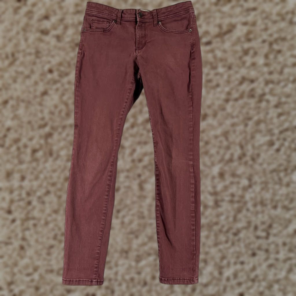 Vintage Sonoma Jeans Womens 8 Red Skinny Low Rise 28x28 Cotton Blend Stretch Denim 5-Pocket Design Starched? Size 30" / US 8 / IT 44 - 1 Thumbnail