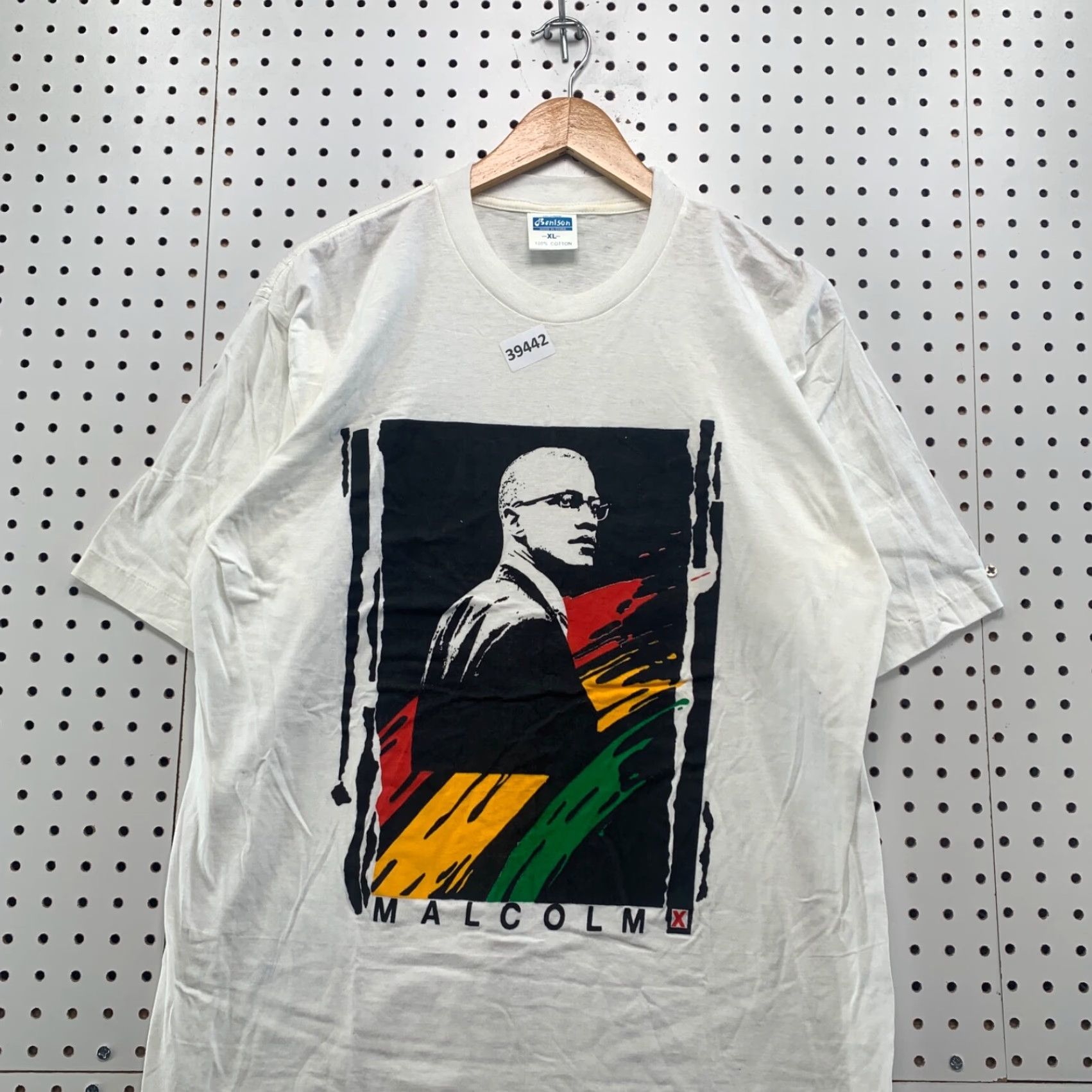 Vintage VINTAGE Malcolm X Shirt Mens XL White Cotton 1990s Graphic Print T-Shirt 90s Short Sleeve Mens X-Large Size US XL / EU 56 / 4 - 3 Thumbnail