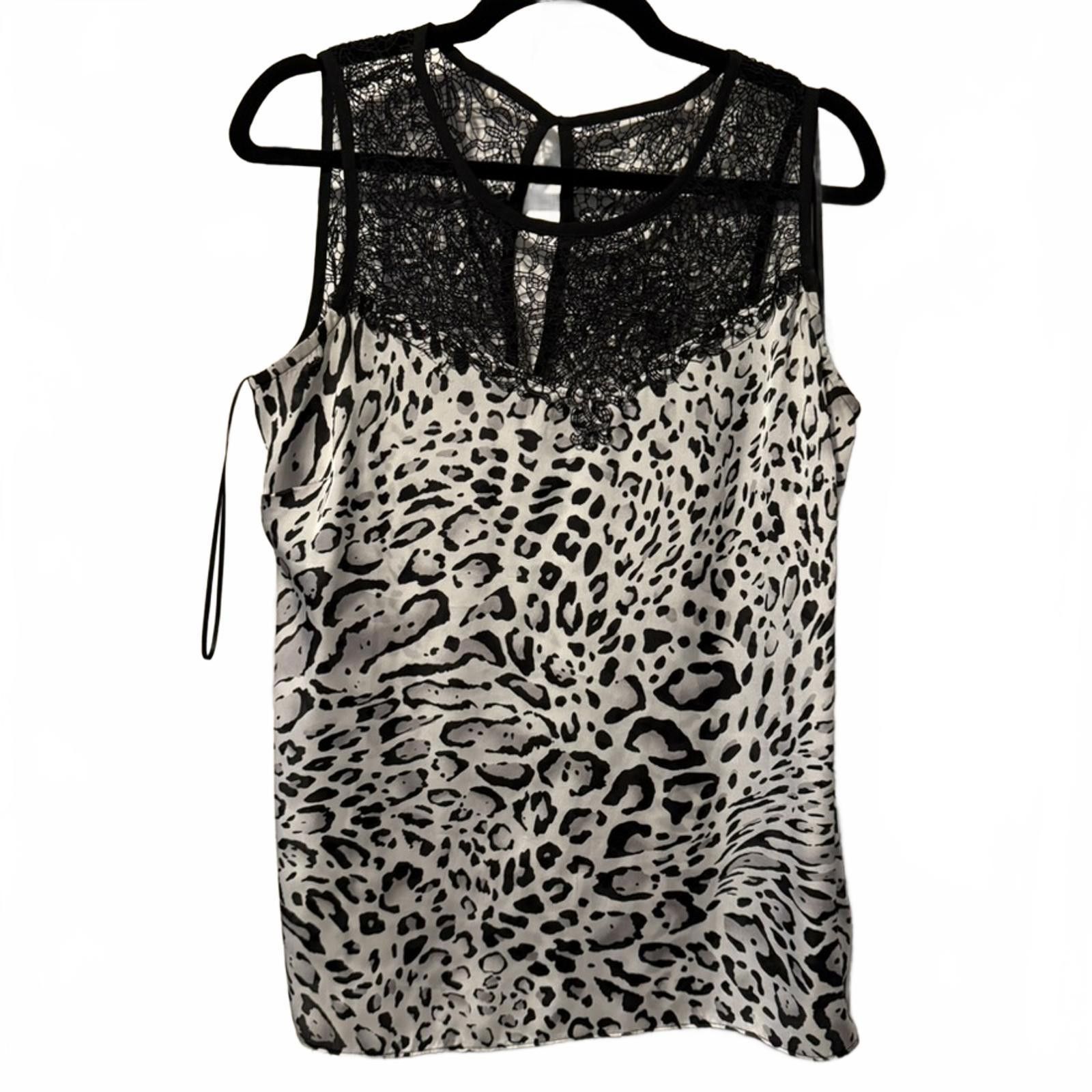 Other Cache Black and White Leopard Print Sleeveless Top Size L Size L / US 10 / IT 46 - 3 Thumbnail