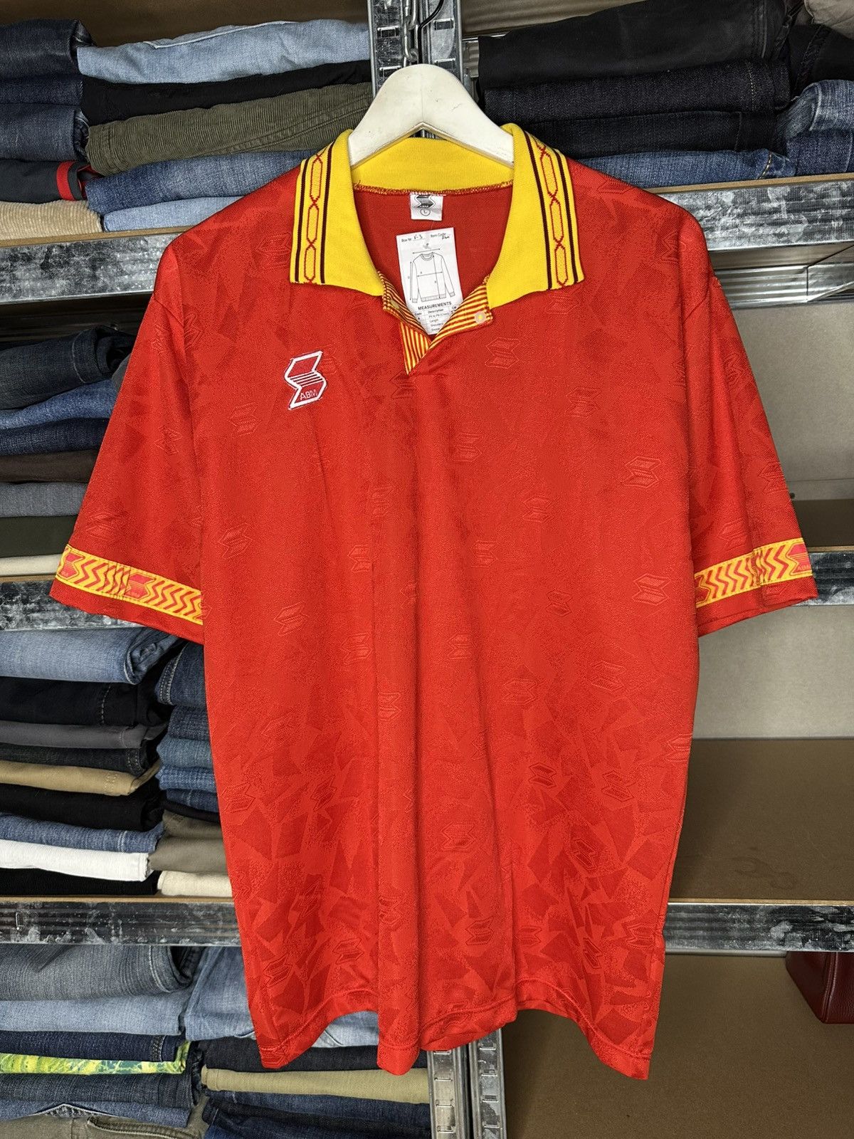 Other Vintage ABM Sport Polo Shirt Red Yellow Patterned 90s Size L Size US L / EU 52-54 / 3 - 1 Thumbnail