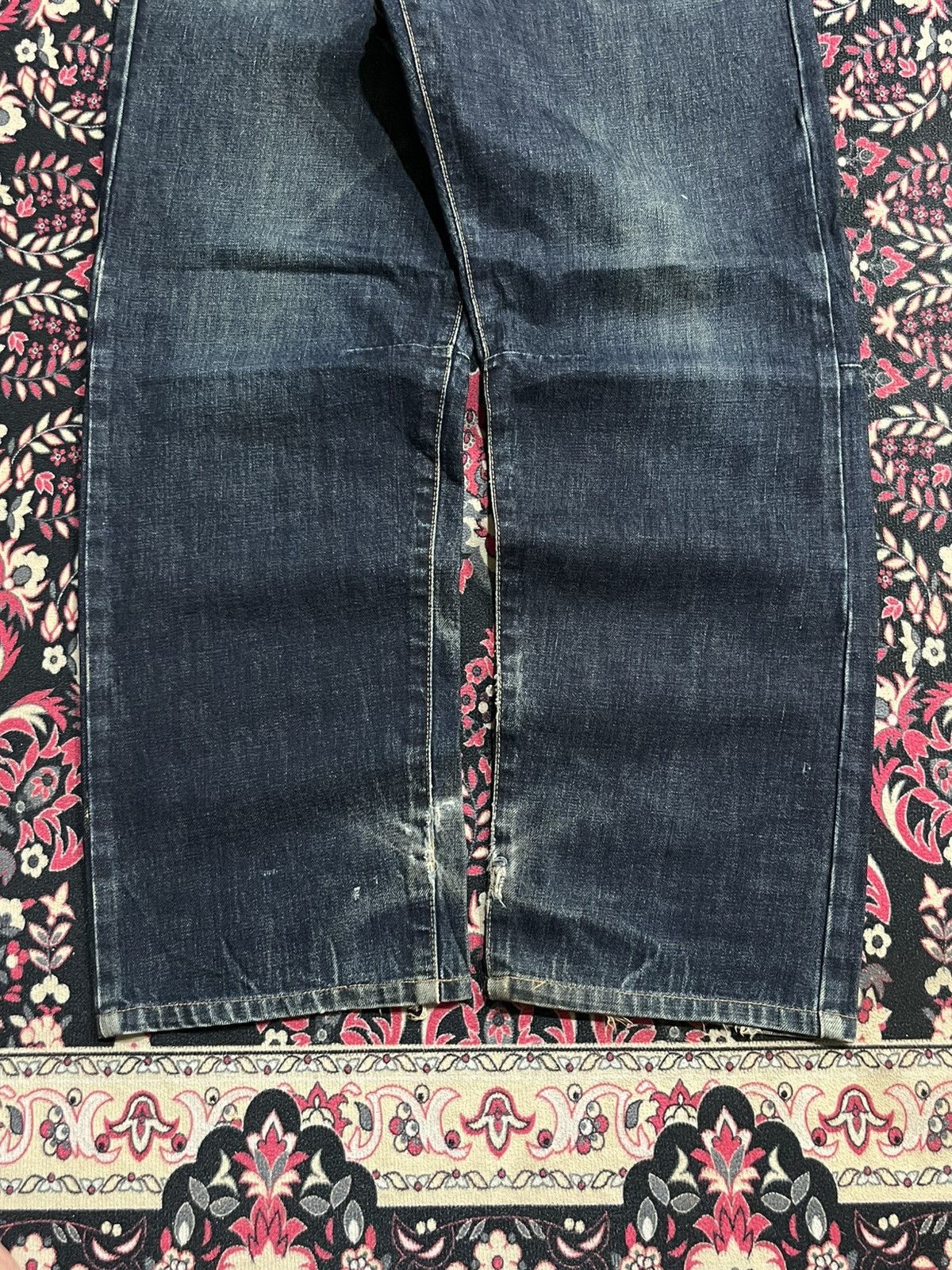 Edwin Vintage Edwin E Function Dark Blue Washed Distressed Jeans Size US 29 - 10 Thumbnail