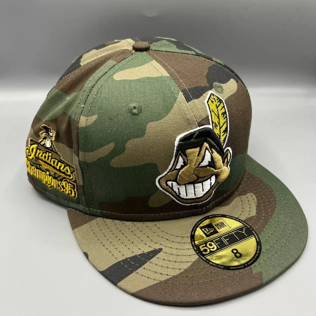 New Era Cleveland Indians Guardians Hat Men 8 Camo Fitted Cap New Size ONE SIZE - 1 Thumbnail