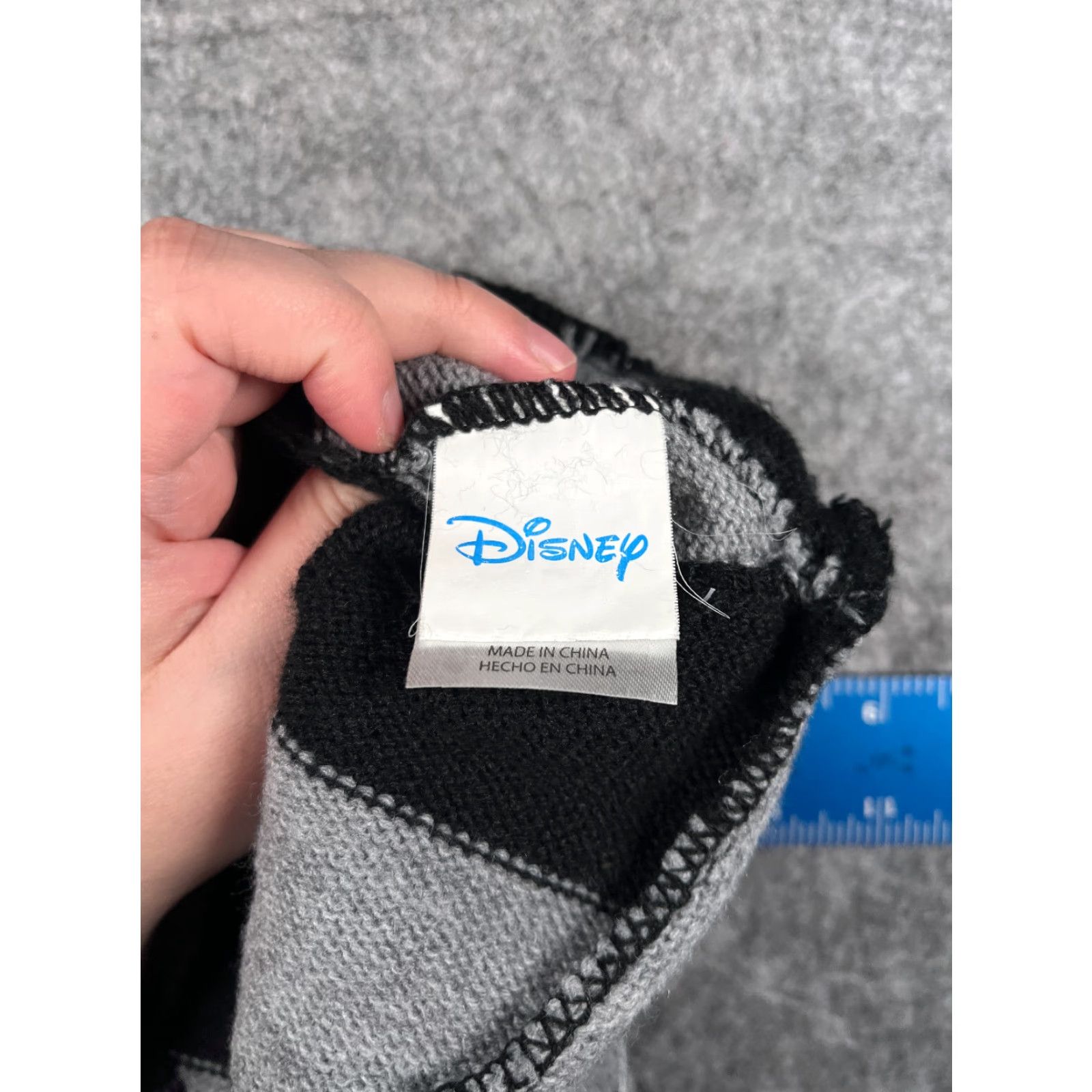 Disney Disney Beanie Mickey Mouse Knit Hat Womens One Size Gray Stripe Acrylic" Size ONE SIZE - 6 Thumbnail