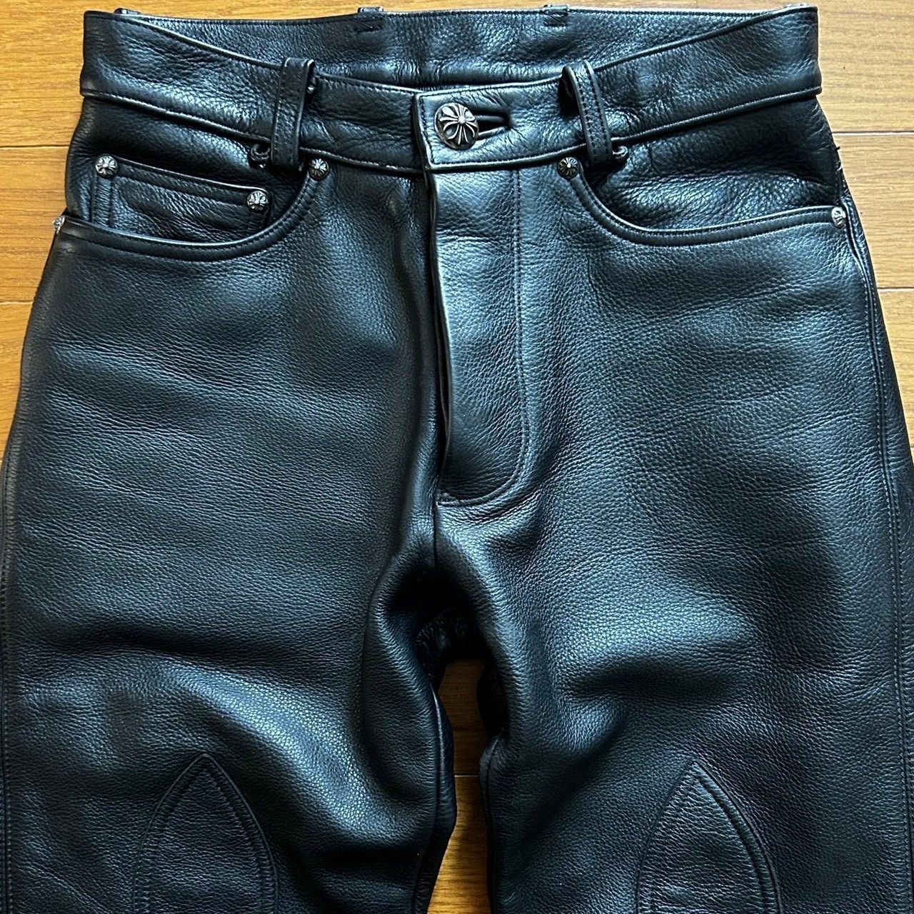 Chrome Hearts Chrome Hearts Fleur Knee Leather Pants Size US 29 - 3 Thumbnail