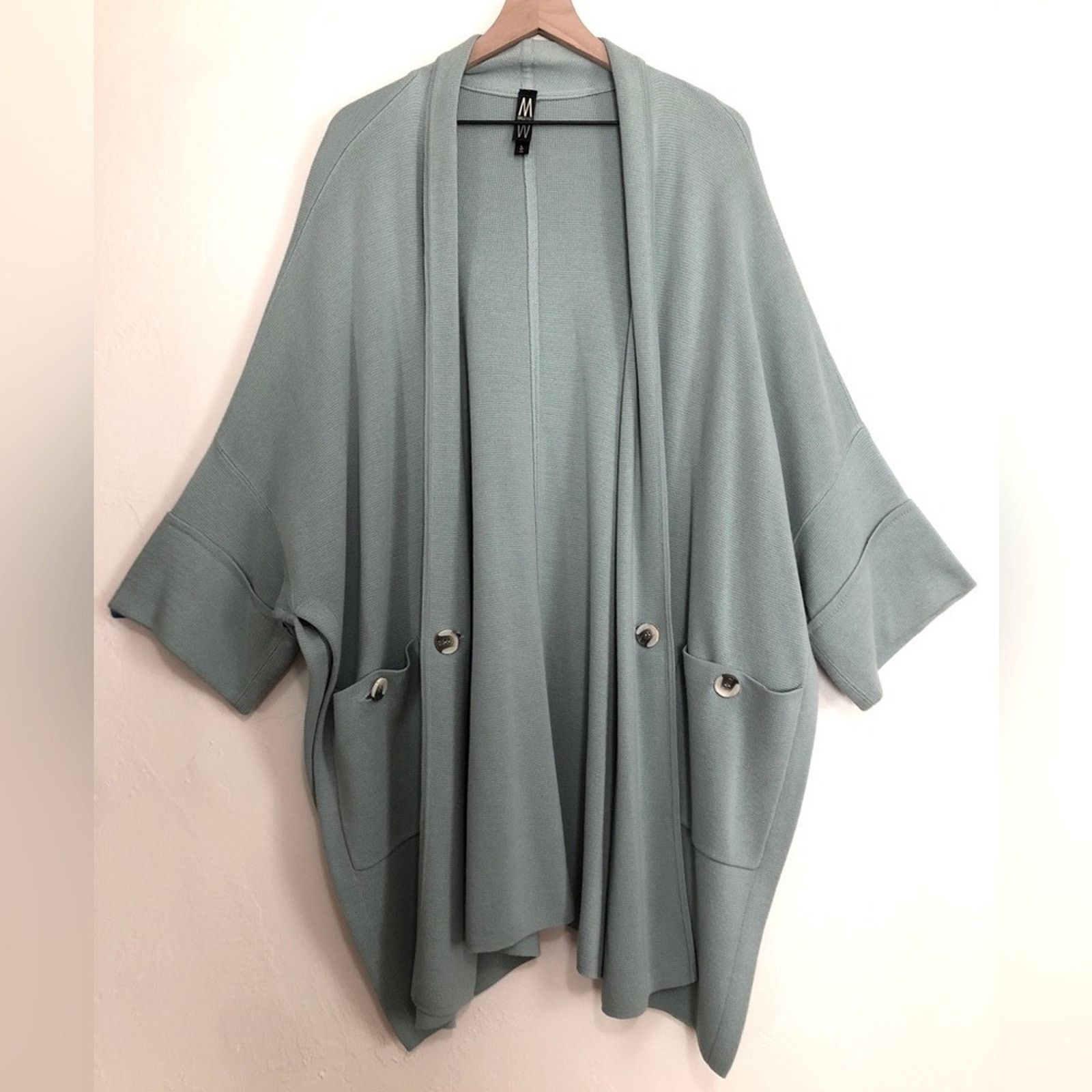 Other MarlaWynne Drama Kimono Knit Seafoam Green Cardigan Sweater Size L / US 10 / IT 46 - 1 Thumbnail