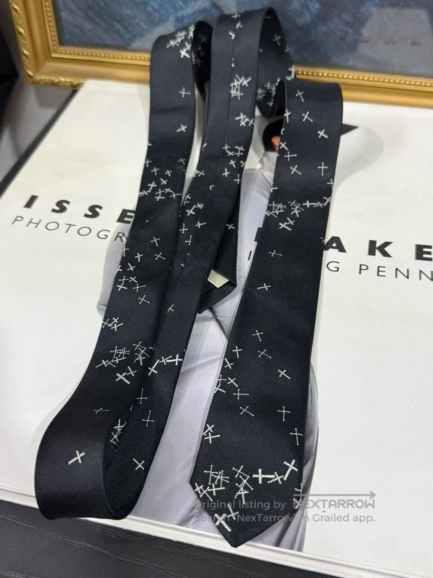 Comme des Garcons Homme Plus UNDERCOVER Cross Embroidery Tie. Size ONE SIZE - 2 Thumbnail