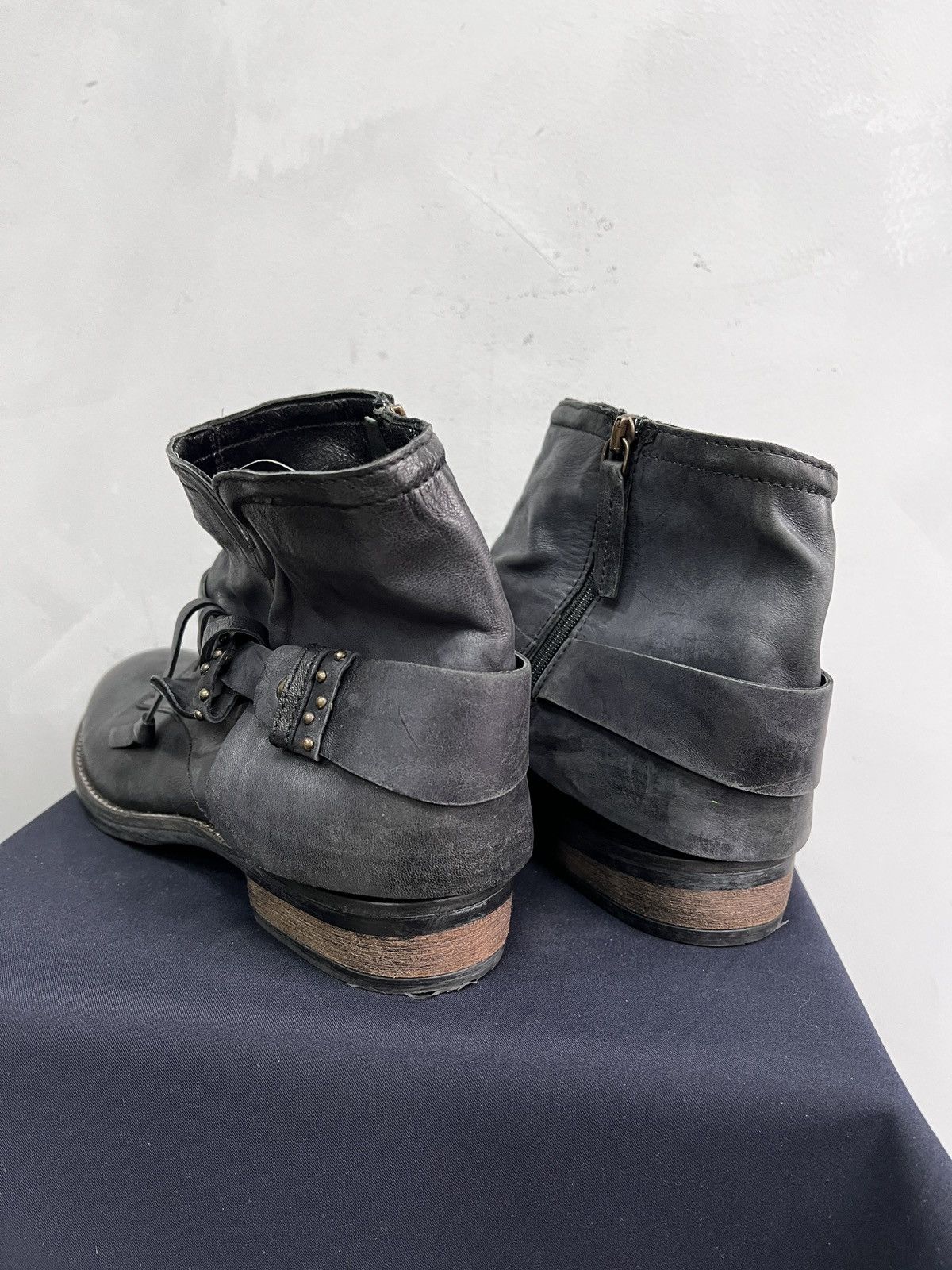 A.S.98 Dark blue leather boots A.S.98 detailed vintage guidi style Size US 8 / EU 41 - 8 Thumbnail