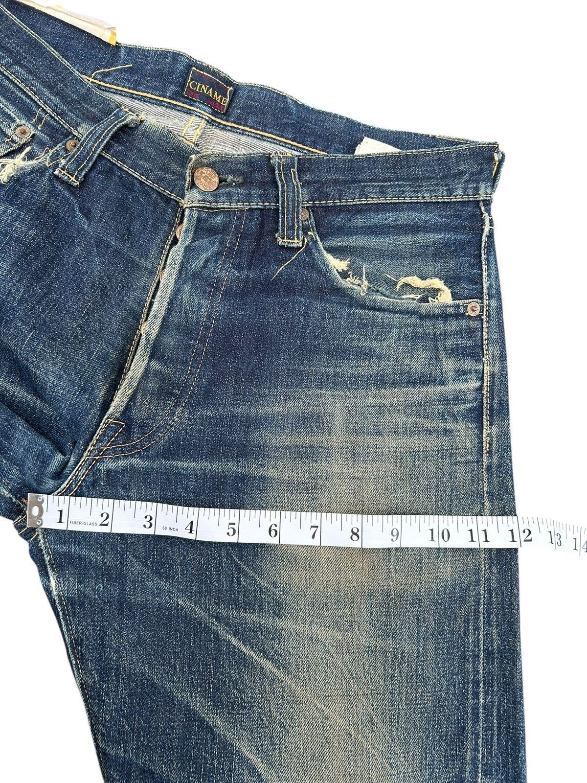 Kapital Vintage Japanese Brand CINAME Selvedge Distressed Denim Jean Size US 32 / EU 48 - 21 Thumbnail