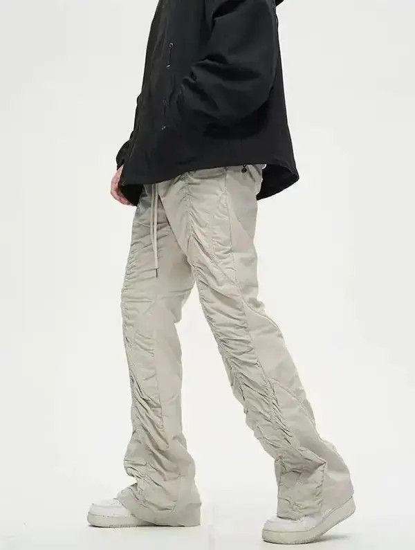 Other Beige Stack Plated Wide Flared Sweatpants Size US 32 / EU 48 - 2 Thumbnail