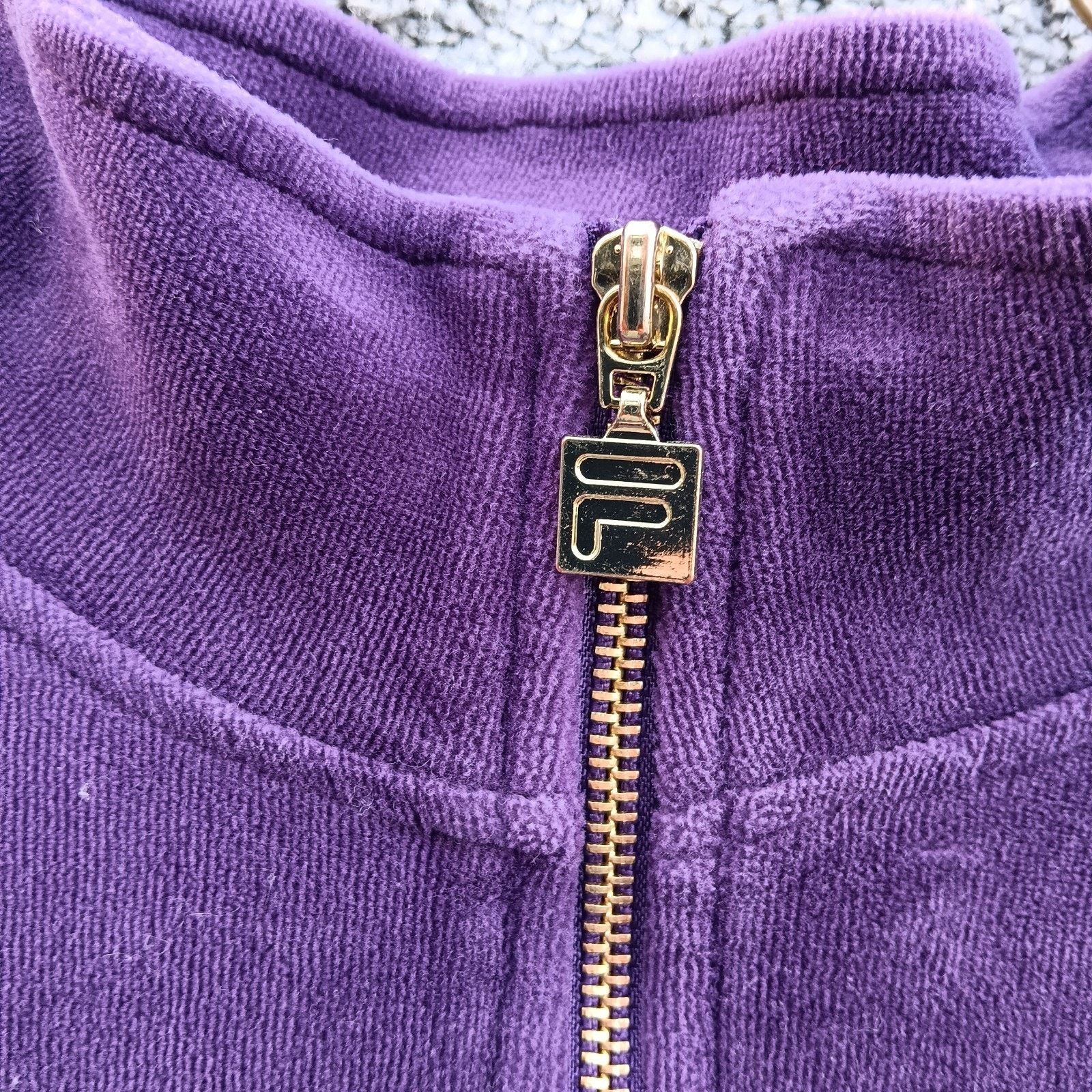 Fila FILA Womens Quarter Zip Fleece Pullover Purple w/ Gold Large Size L / US 10 / IT 46 - 4 Thumbnail