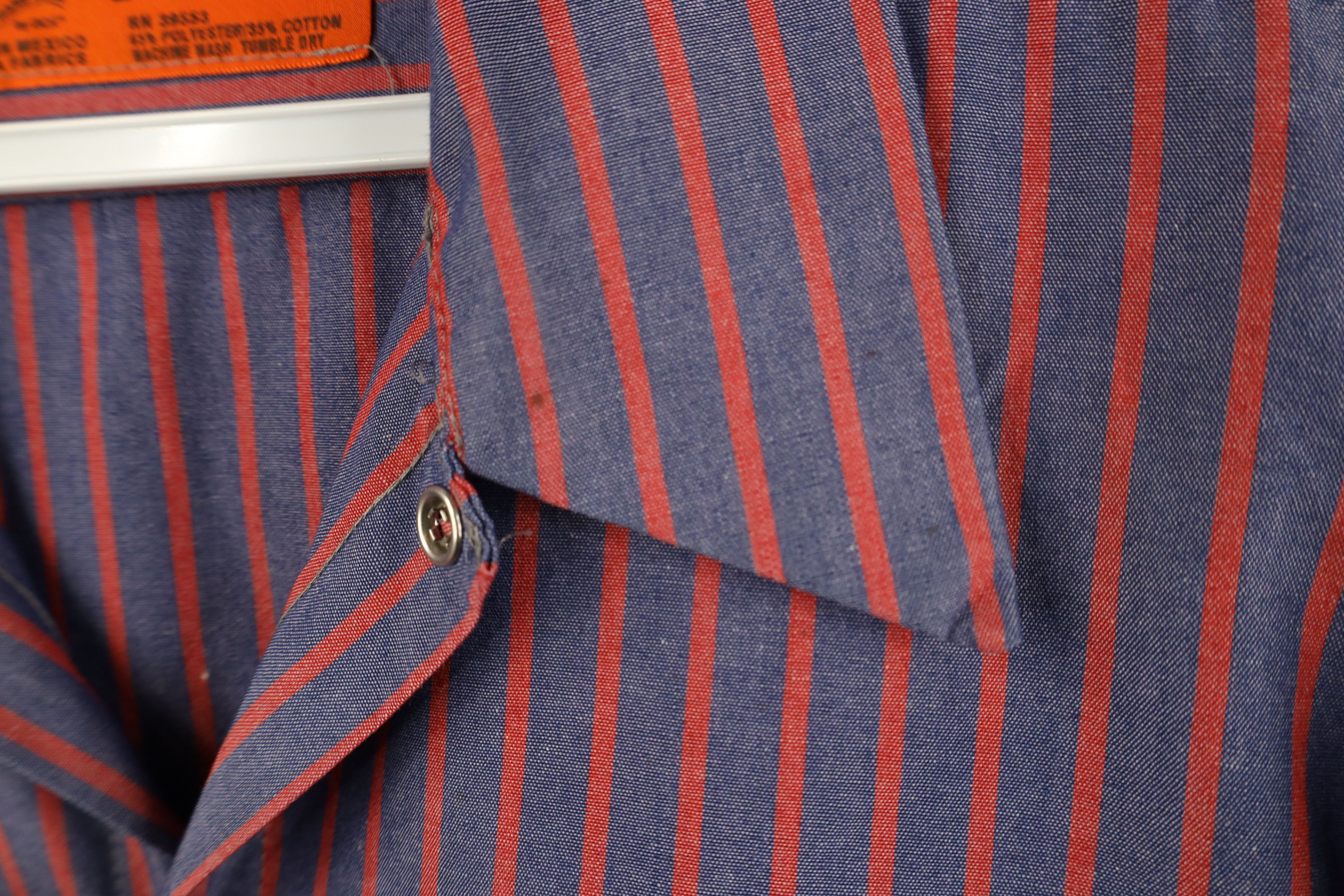 Vintage Vintage 90s Streetwear Striped Workwear Mechanic Shirt Size US L / EU 52-54 / 3 - 10 Thumbnail