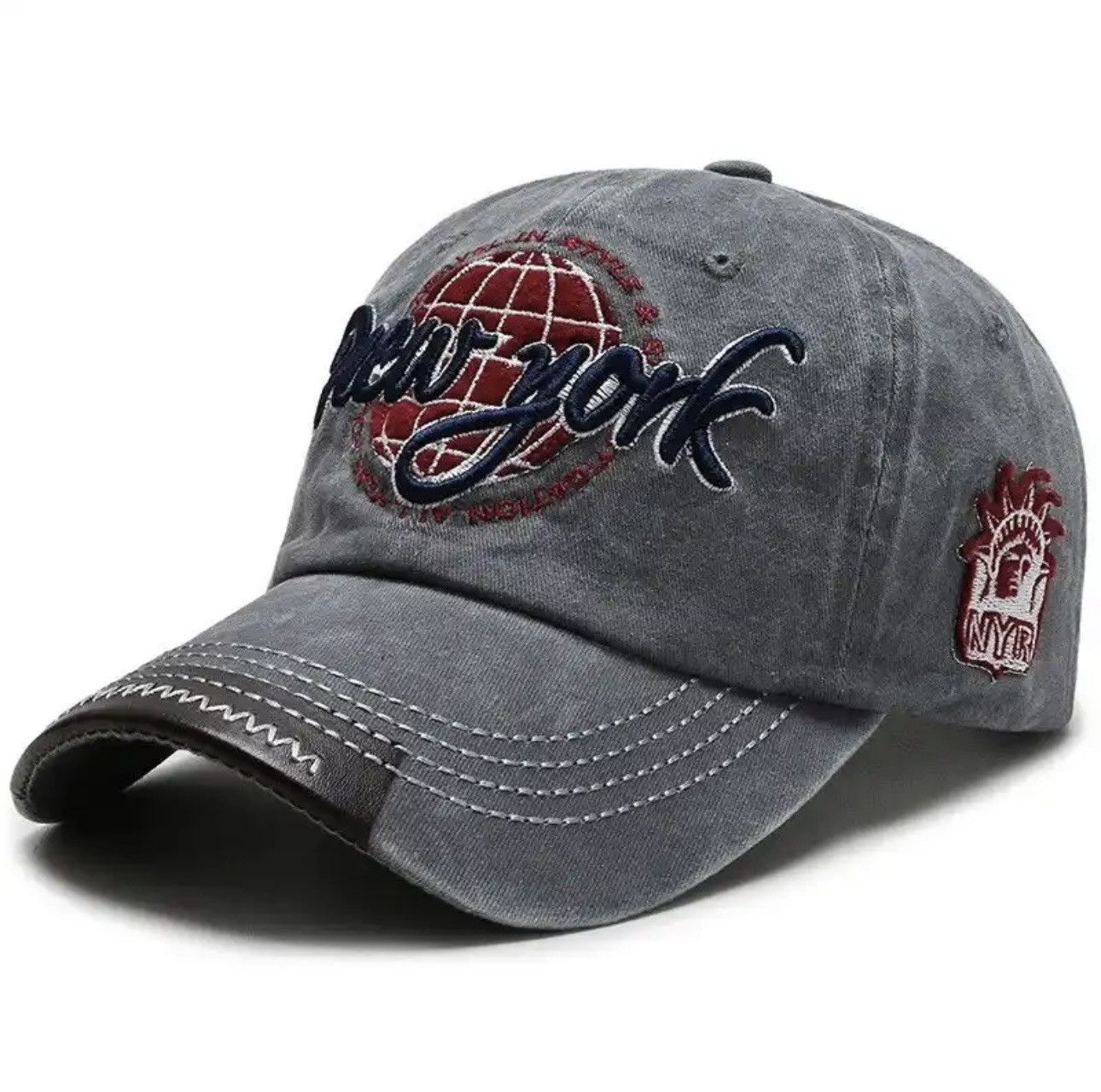 Designer New Distressed Cotton Washed Baseball Cap Outdoor Casual Size ONE SIZE - 1 Thumbnail