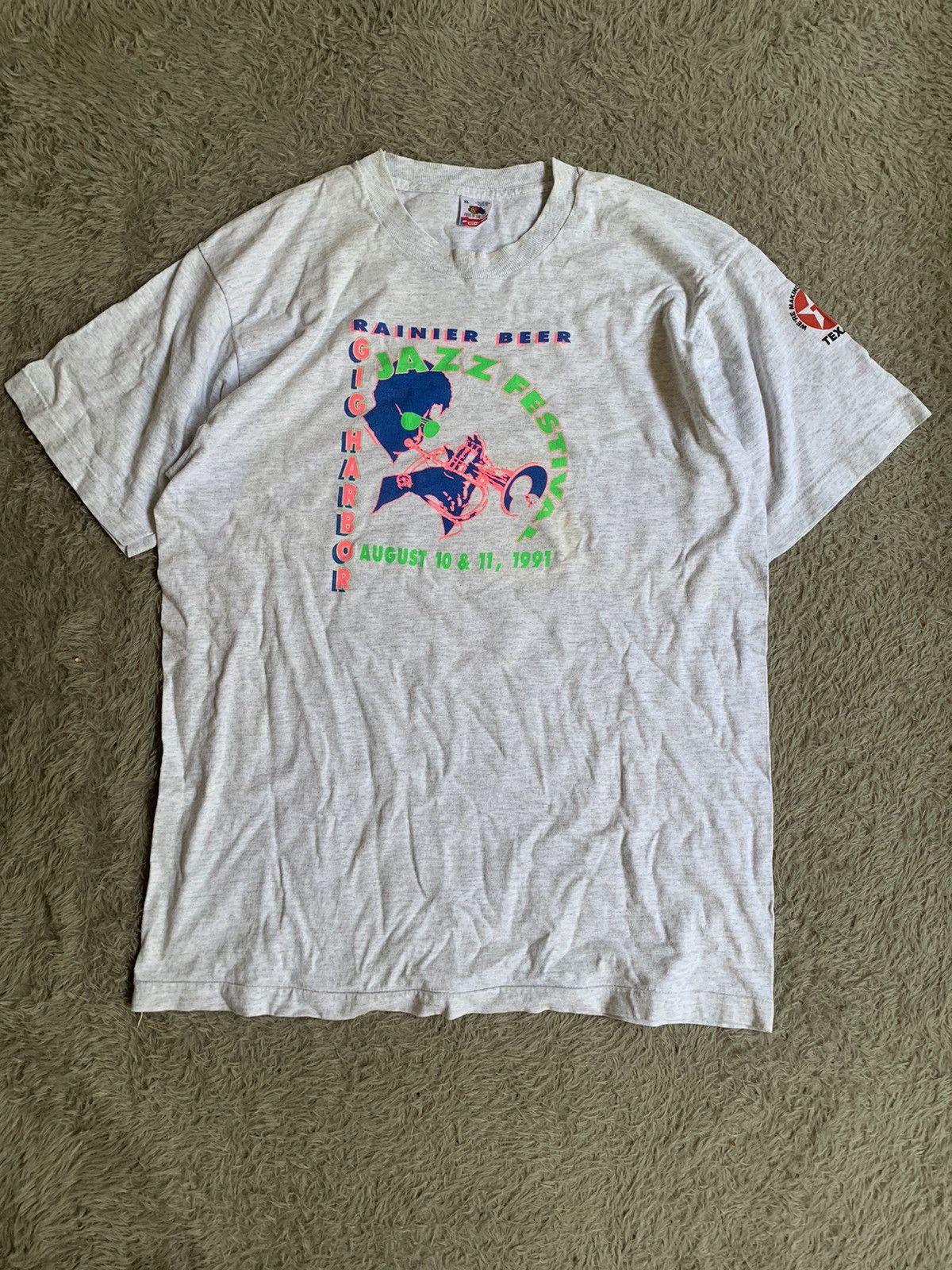 Band Tees Vintage 90s Rainier Beer Gig Harbor Jazz festival 1991 Tee Size US XL / EU 56 / 4 - 1 Thumbnail
