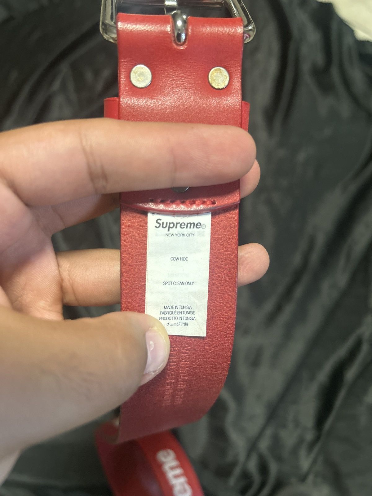 Supreme Supreme Repeat Red Leather Belt | Grailed