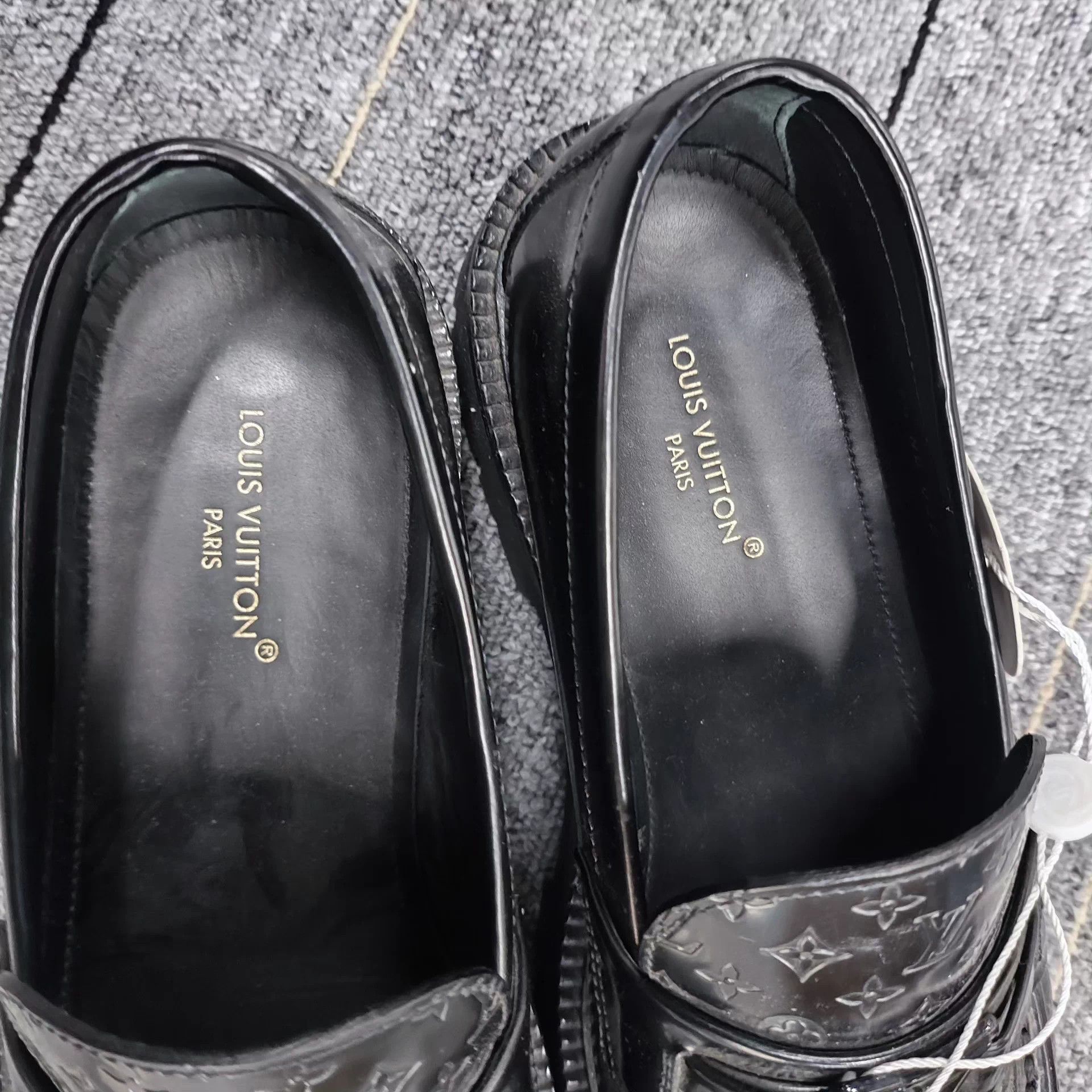 Louis Vuitton LV All-Over Print Leather Shoes US 7.5 Black Size US 7.5 / EU 40-41 - 6 Thumbnail