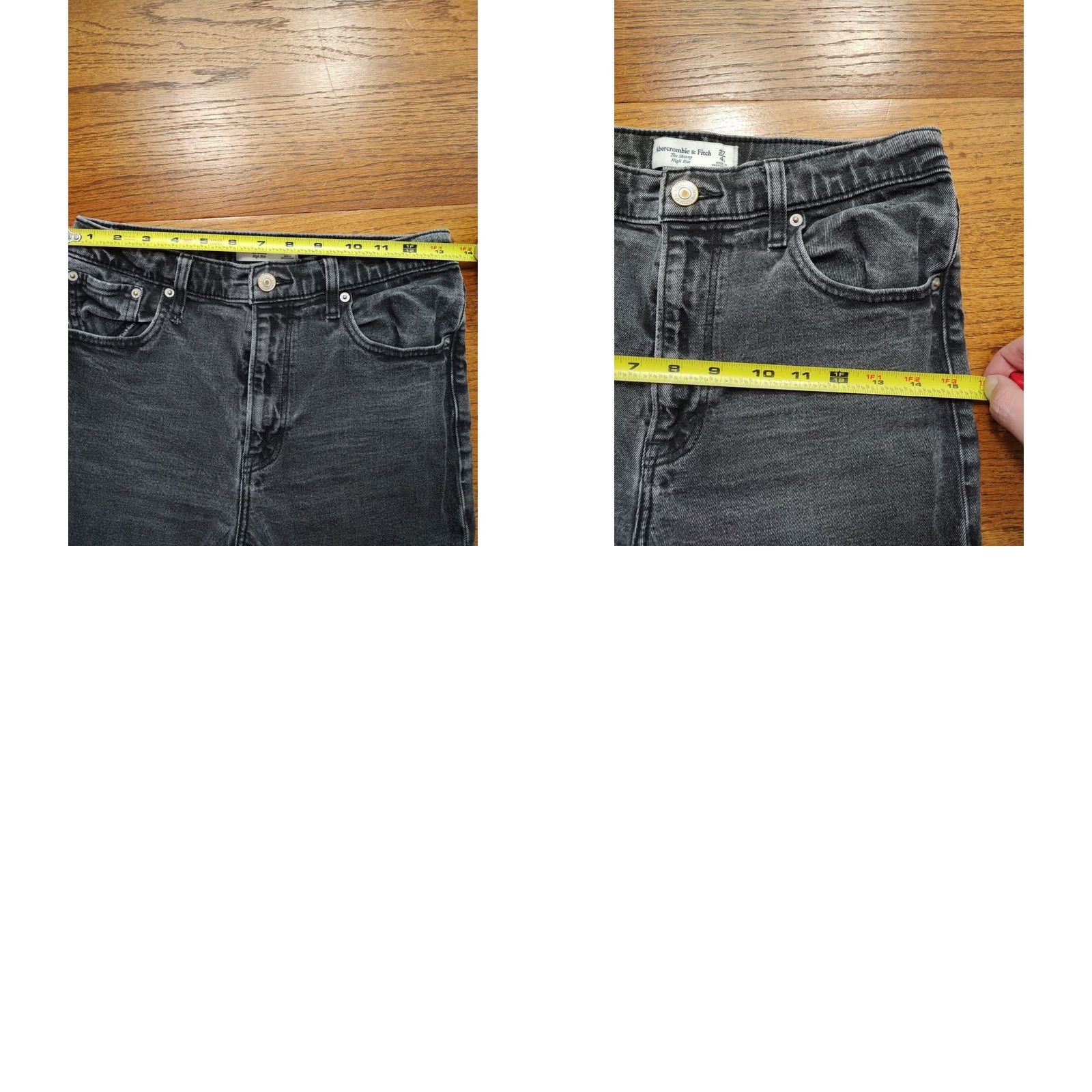 Abercrombie & Fitch Abercrombie & Fitch The Super Skinny High Rise Jeans Black Denim 27 Inseam 29 Inseam Women Regular 5-Pocket Logo Distressed Size 27" / US 4 / IT 40 - 8 Thumbnail