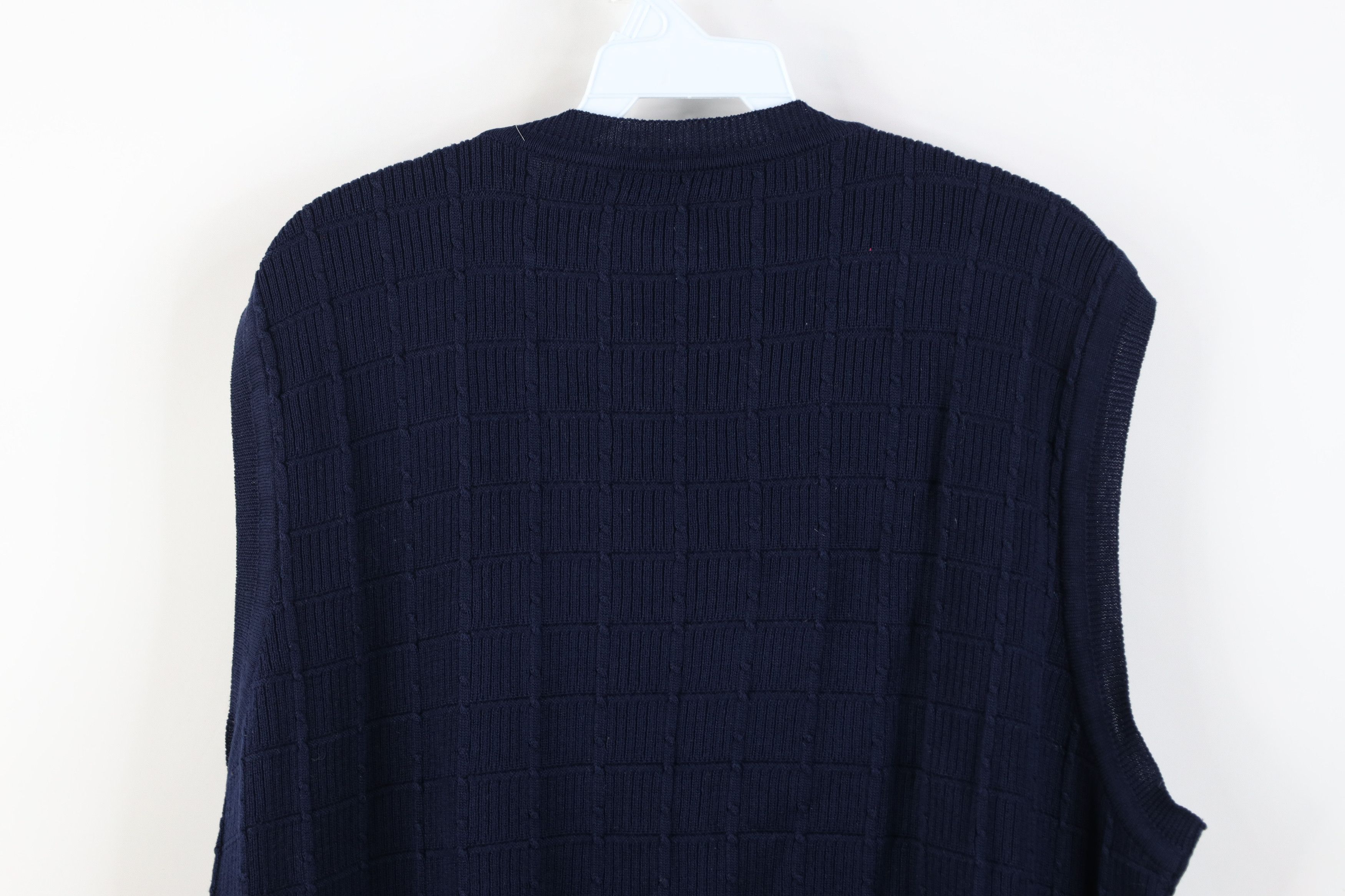 PING Vintage 90s Ping Golf Cotton Cable Knit Sweater Vest Blue Size US M / EU 48-50 / 2 - 9 Thumbnail