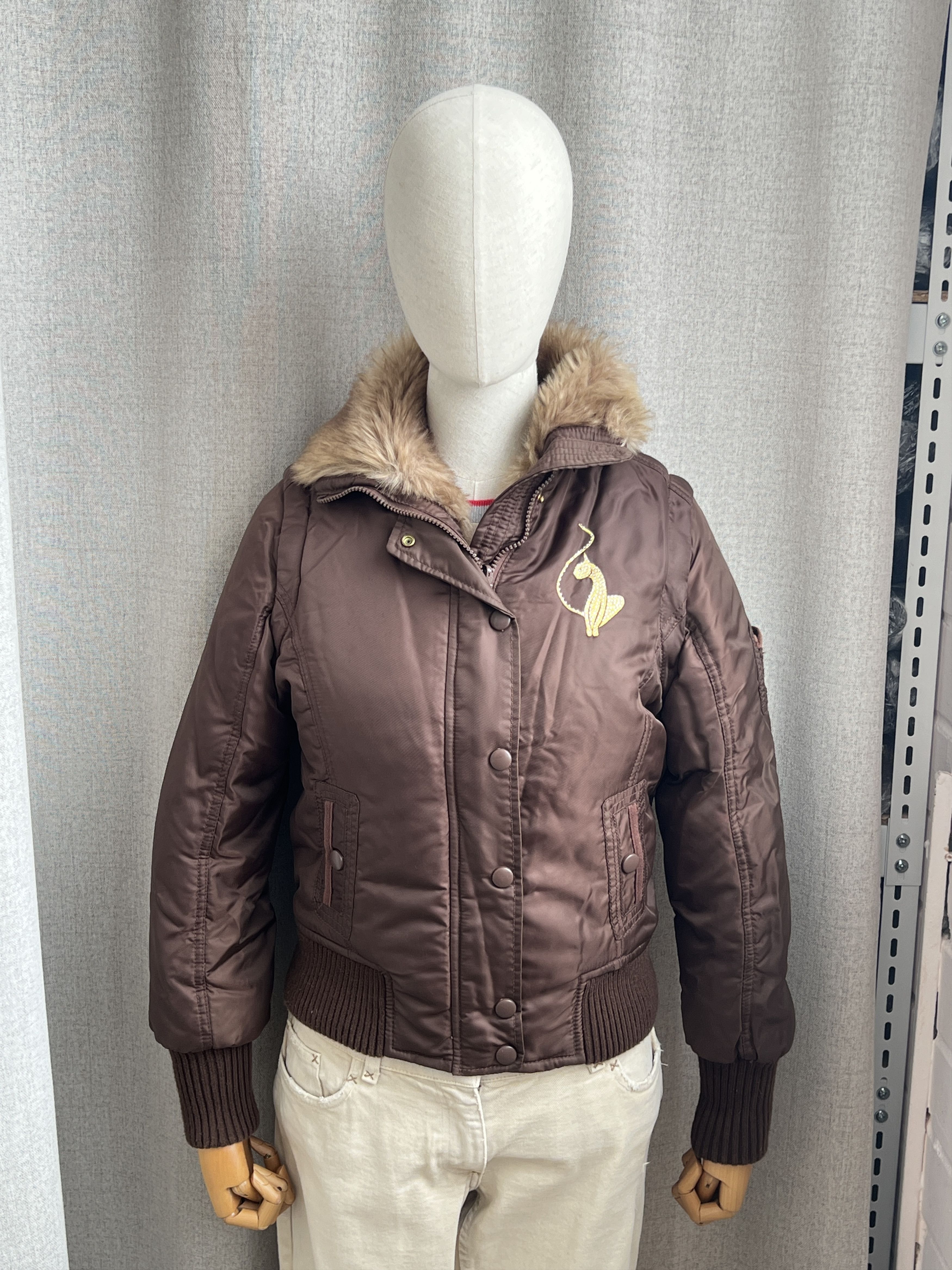 Hysteric Glamour Y2K Style Baby Phat Faux Fur Short Bomber Down Jacket Size S / US 4 / IT 40 - 2 Thumbnail