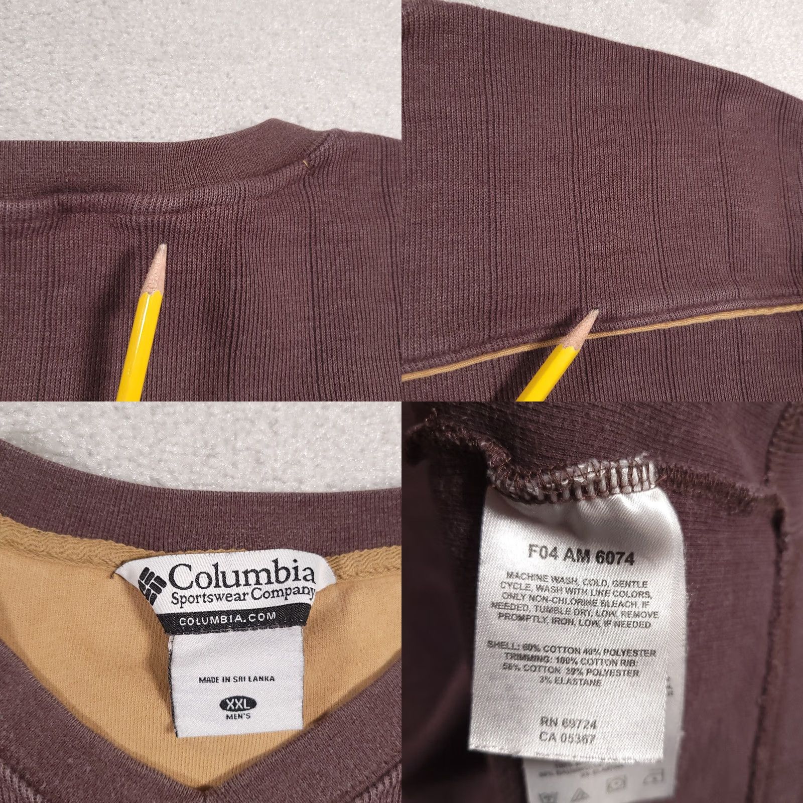 Vintage Columbia Heavyweight Sweatshirt Men XXL Brown V-Neck Long Sleeve Outdoor Sweatshirt Size US XXL / EU 58 / 5 - 10 Thumbnail