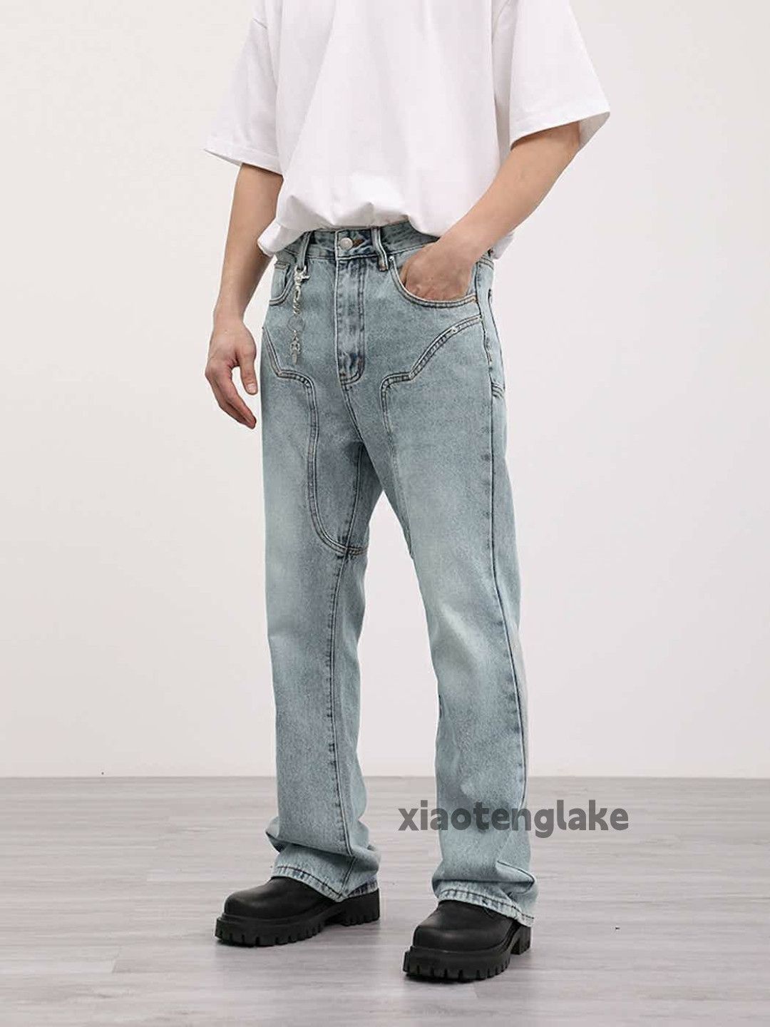 Jean × Vintage washed faded cleanfit yuppie carpenter flared jeans Size US 32 / EU 48 - 1 Thumbnail