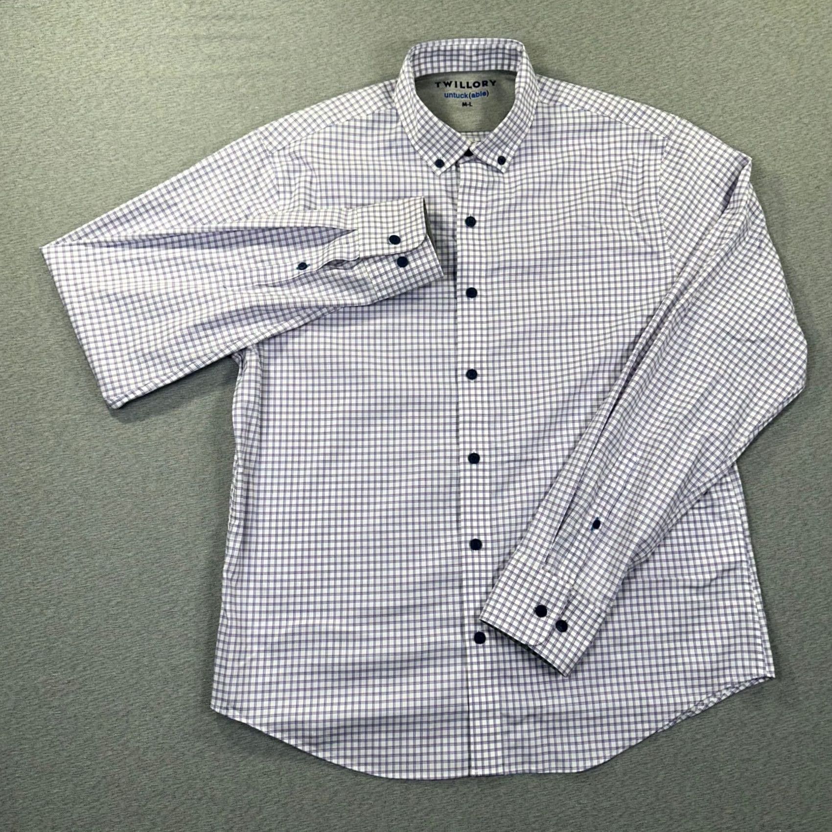 Vintage Twillory Untuckable Button-Down Shirt Men's M Long Sleeve Purple Micro-Check Button-Down Size US M / EU 48-50 / 2 - 3 Thumbnail