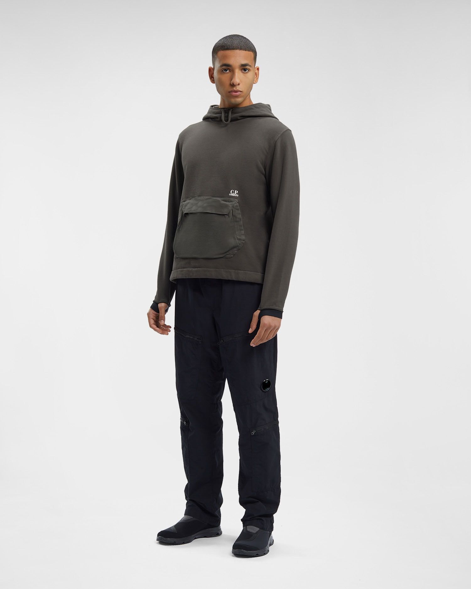 C.P. Company o1y1224 Logo Hoodie in Lead Size US M / EU 48-50 / 2 - 5 Thumbnail