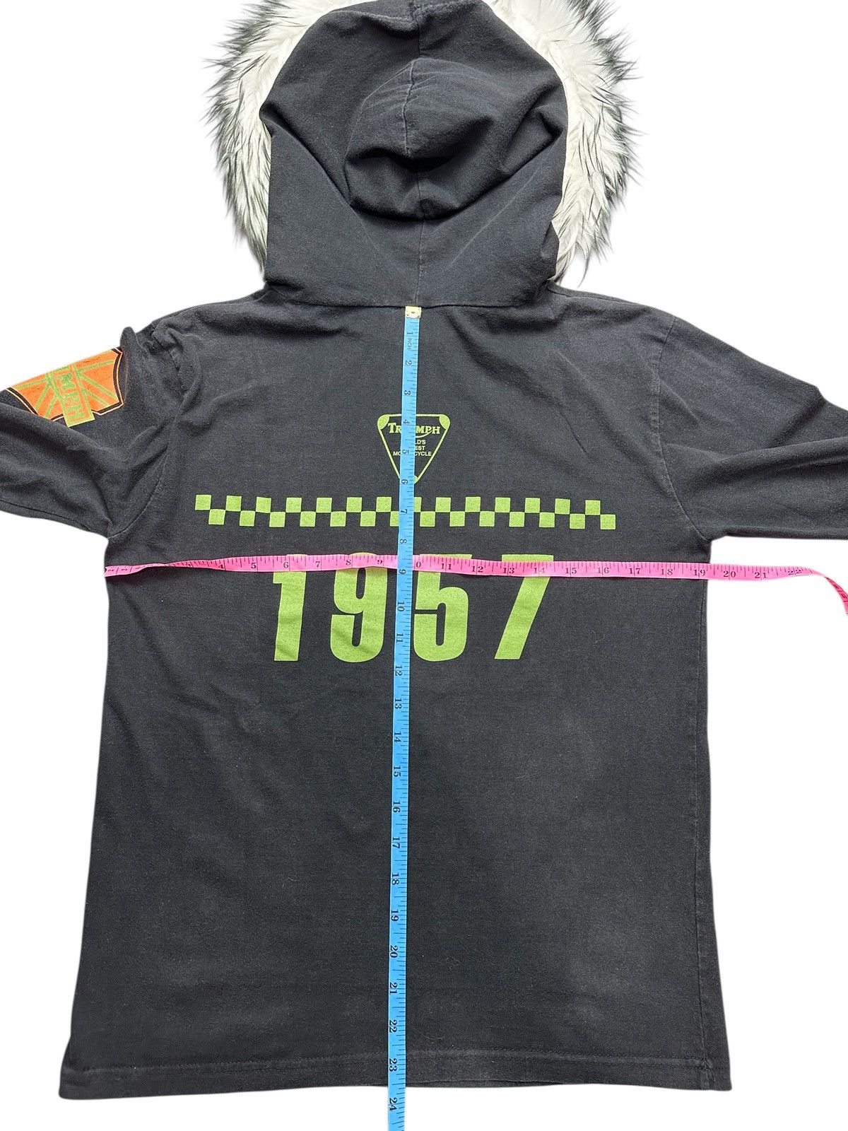 Hysteric Glamour TRIUMPH RYDER 1957 FUR LIGHT HOODIE IFSIXWASNINE LGB STYLE Size US M / EU 48-50 / 2 - 6 Thumbnail