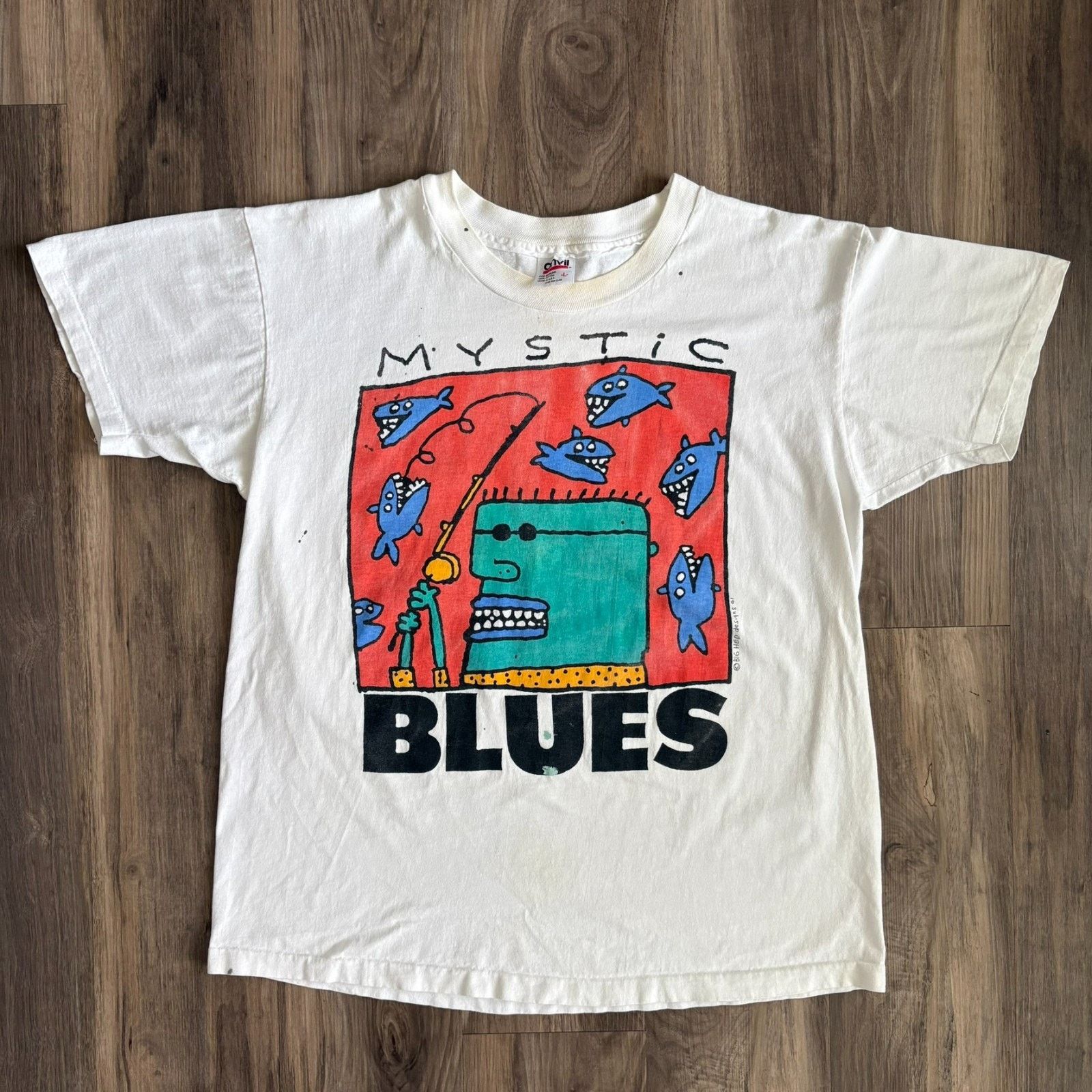 Anvil × Vintage Vintage Big Hed Mystic Blues Art T-Shirt Men's Size L Size US L / EU 52-54 / 3 - 1 Thumbnail