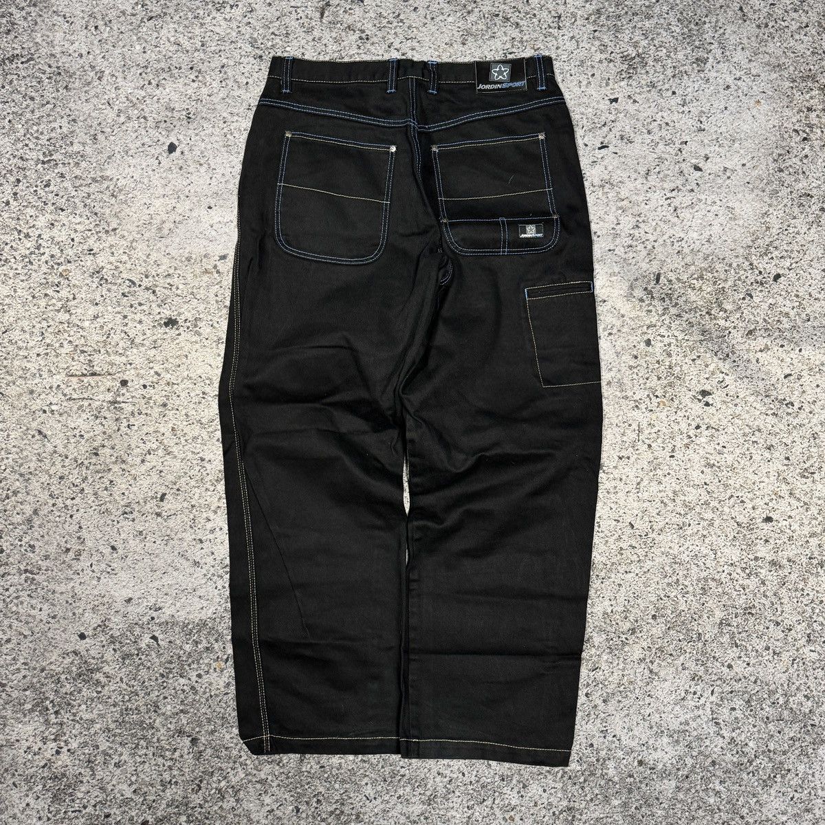 Vintage Y2K Jordin Black Wide Baggy Skater Jeans ERD Grunge Jnco Size US 35 - 2 Thumbnail