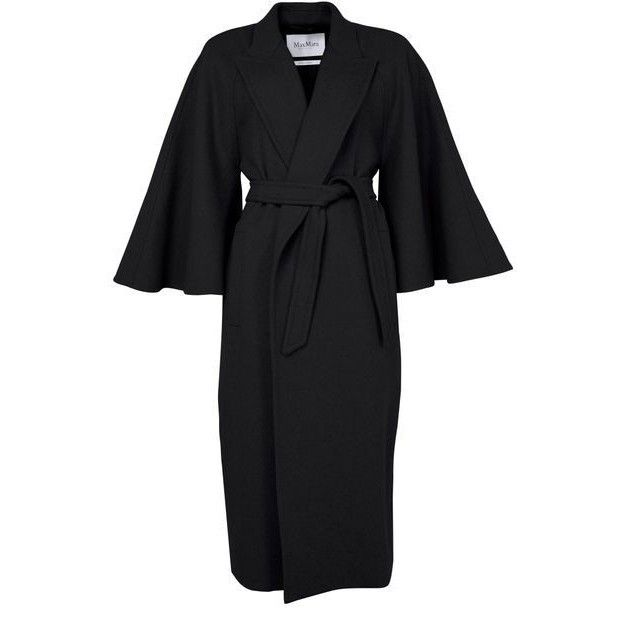 MAX MARA Gange Belted Black Cashmere Long Coat New & Authent