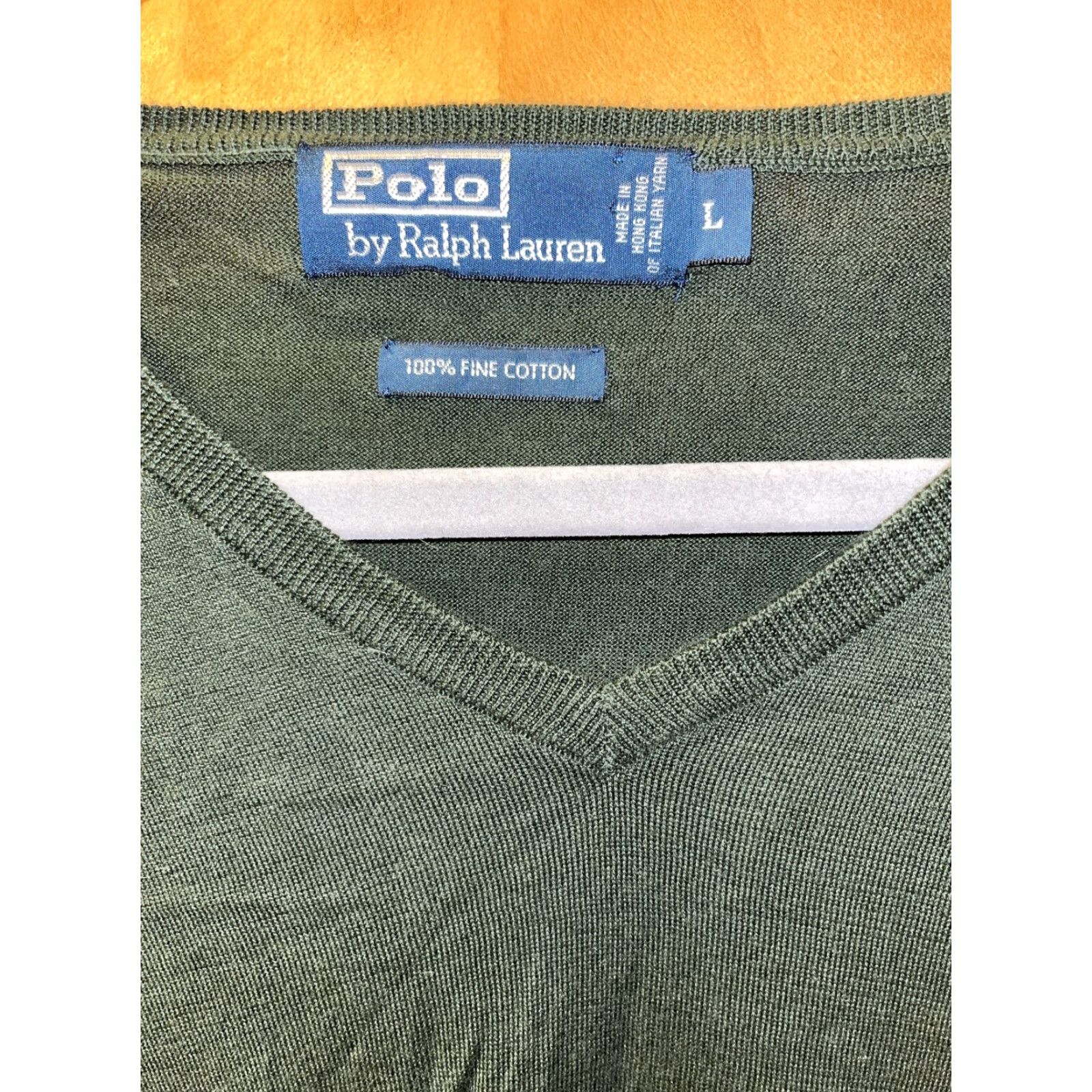 Ralph Lauren Ralph Lauren POLO 100% Fine Cotton Large Green V Neck Sweater Size US L / EU 52-54 / 3 - 2 Thumbnail