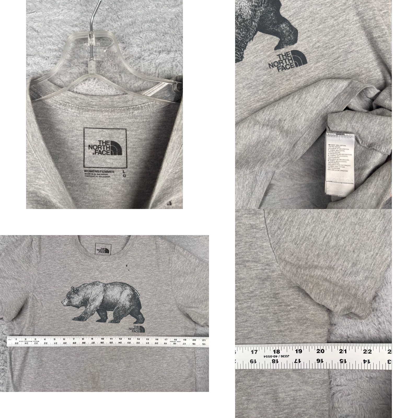 The North Face The North Face Gray T-Shirt Women Large Crew Neck Cotton Blend Outdoor Casual Mens Size L / US 10 / IT 46 - 8 Thumbnail