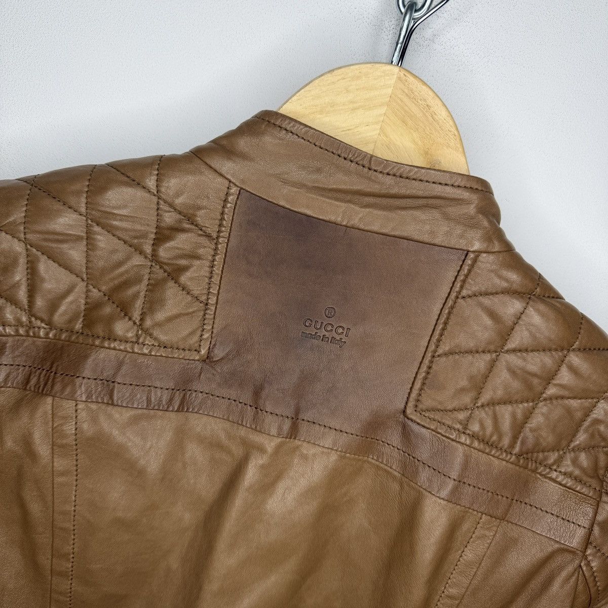 Gucci Gucci Leather Jacket Biker by Tom Ford Y2K Size S / US 4 / IT 40 - 10 Thumbnail