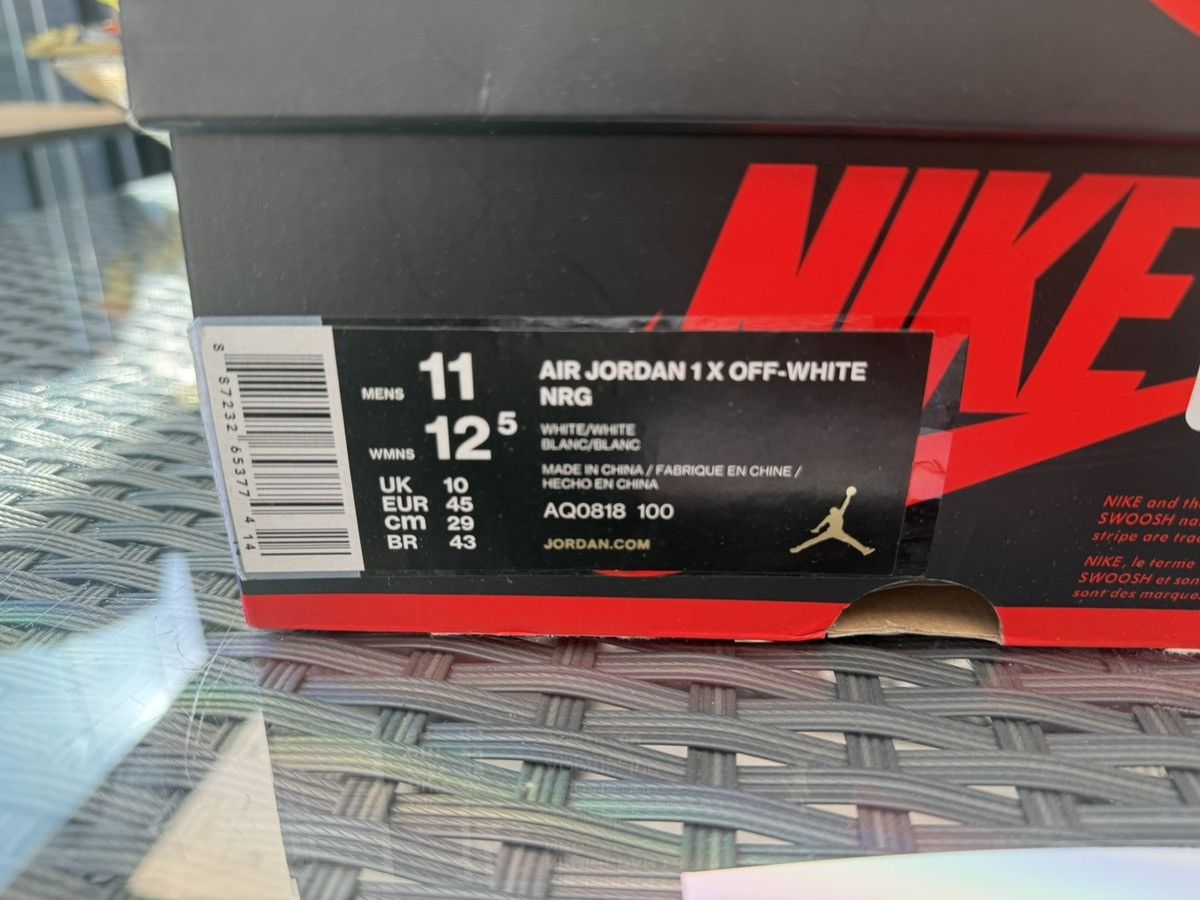 Jordan Brand Nike Air Jordan 1 x Off-White “NRG” Europe Exclusive Size US 11 / EU 44 - 6 Thumbnail