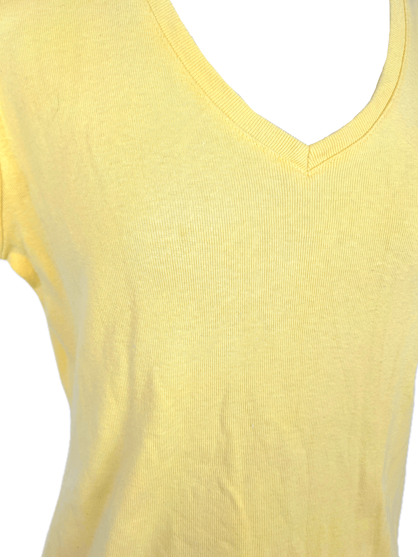 Vintage 1990's Yellow V Neck Tee Size M / US 6-8 / IT 42-44 - 5 Thumbnail