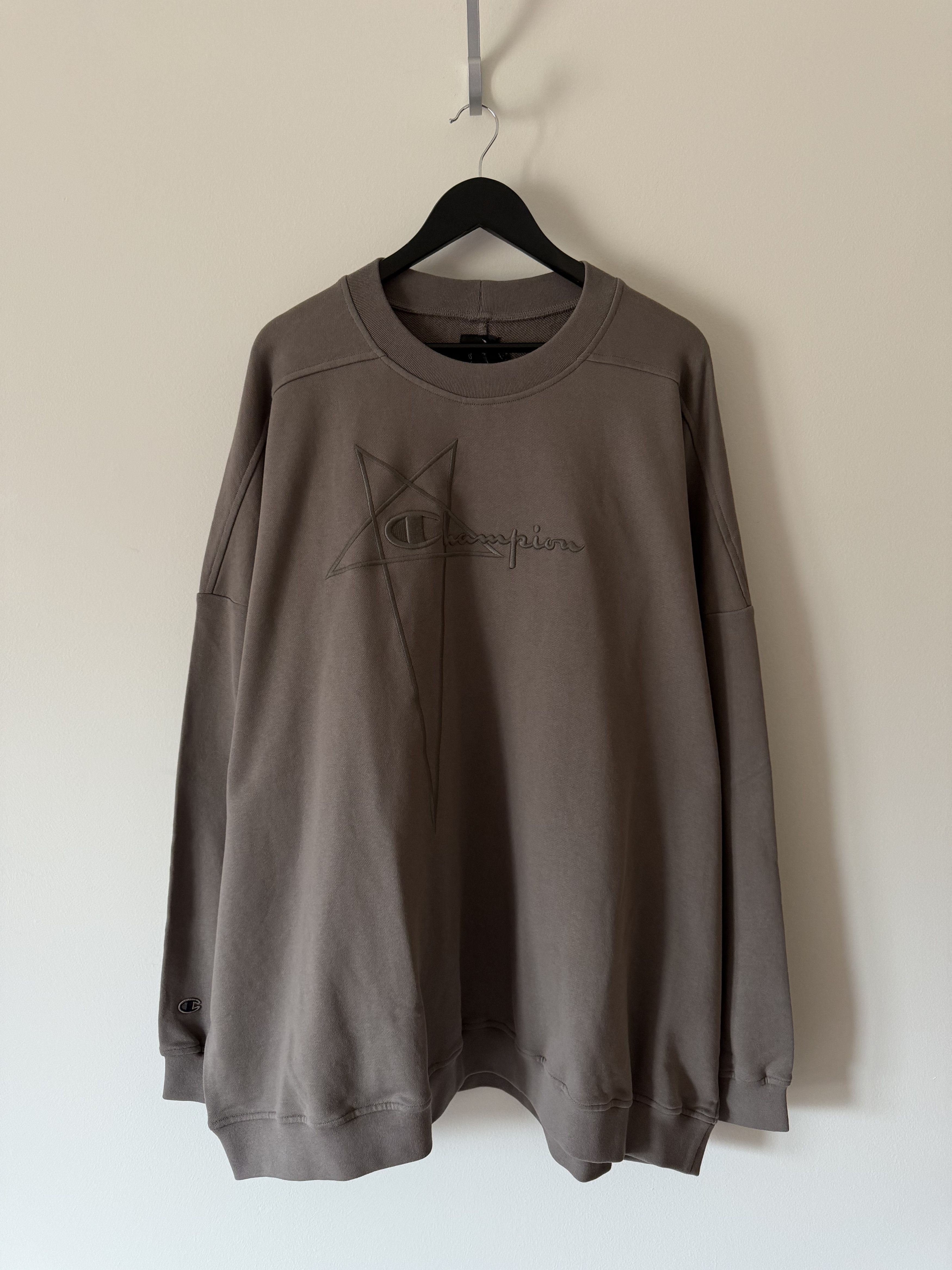 Rick Owens Champion Jumbo Sweatshirt in Dust