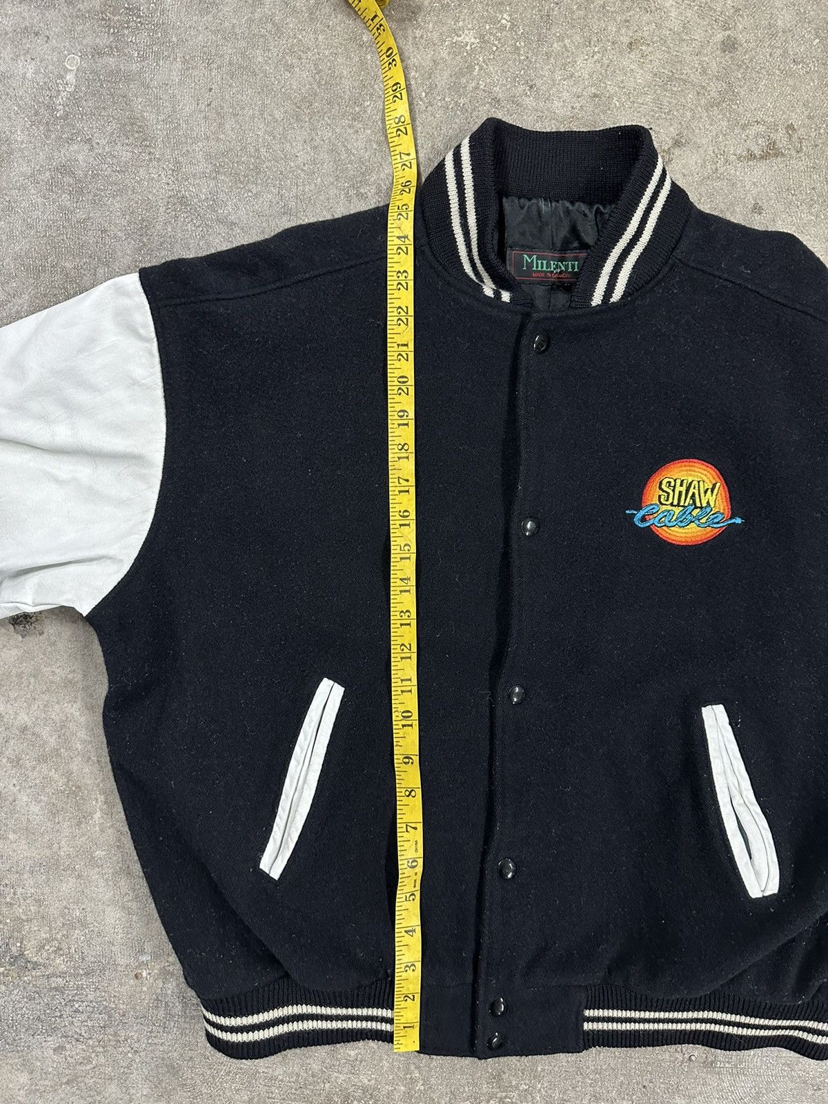 Vintage Vintage 90s Shaw Cable Leather Varsity Promo Jacket Size US M / EU 48-50 / 2 - 18 Thumbnail