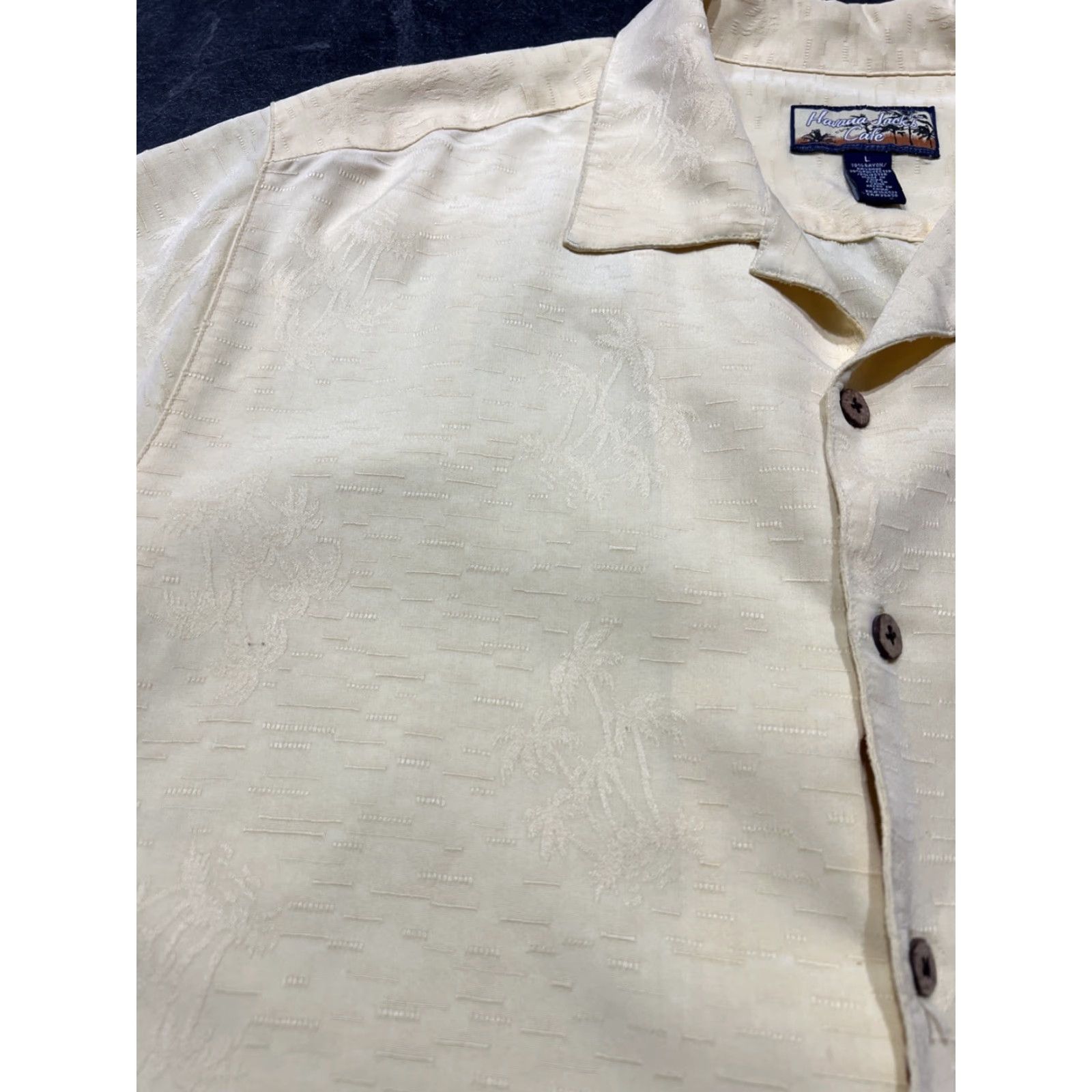 Vintage Havana Jack’s Cafe Shirt Men L Ivory Hawaiian Short Sleeve Size US L / EU 52-54 / 3 - 4 Thumbnail
