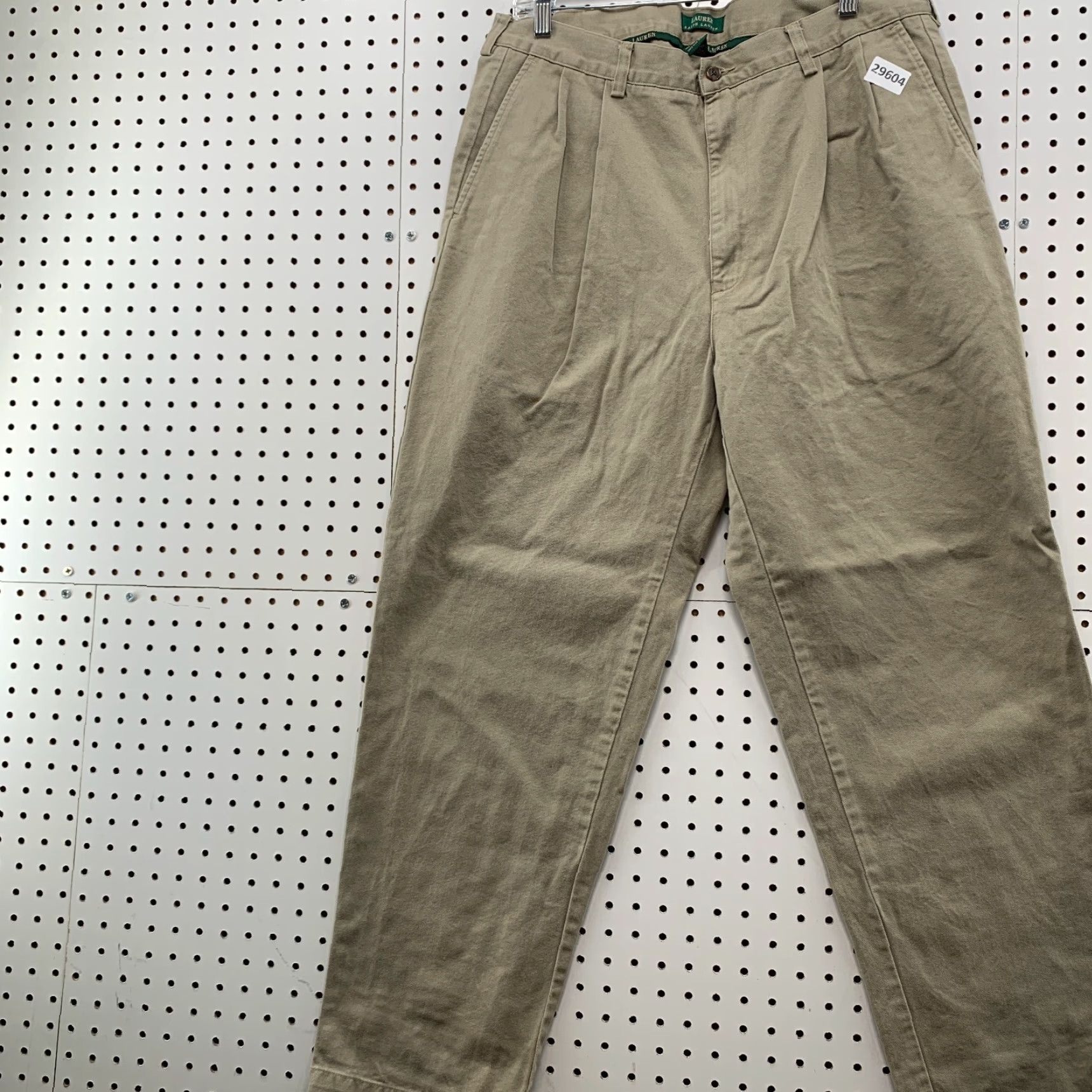 Ralph Lauren VINTAGE Lauren Ralph Lauren Pleated Chino Pants Mens 35x29.5 Beige Casual Size US 35 - 5 Thumbnail