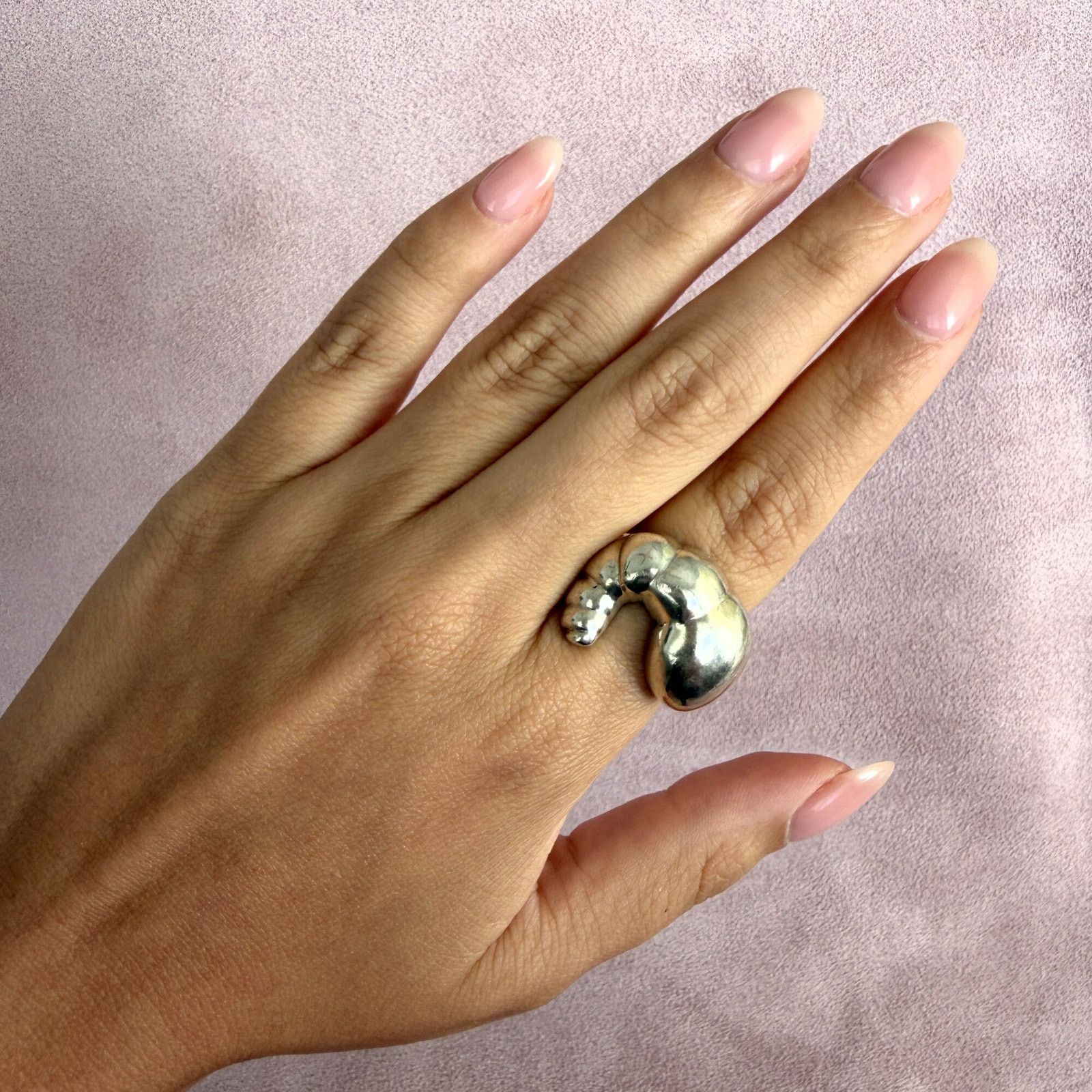 Mexicana mexico sterling silver vintage chunky croissant ring size 7 Size ONE SIZE - 2 Thumbnail