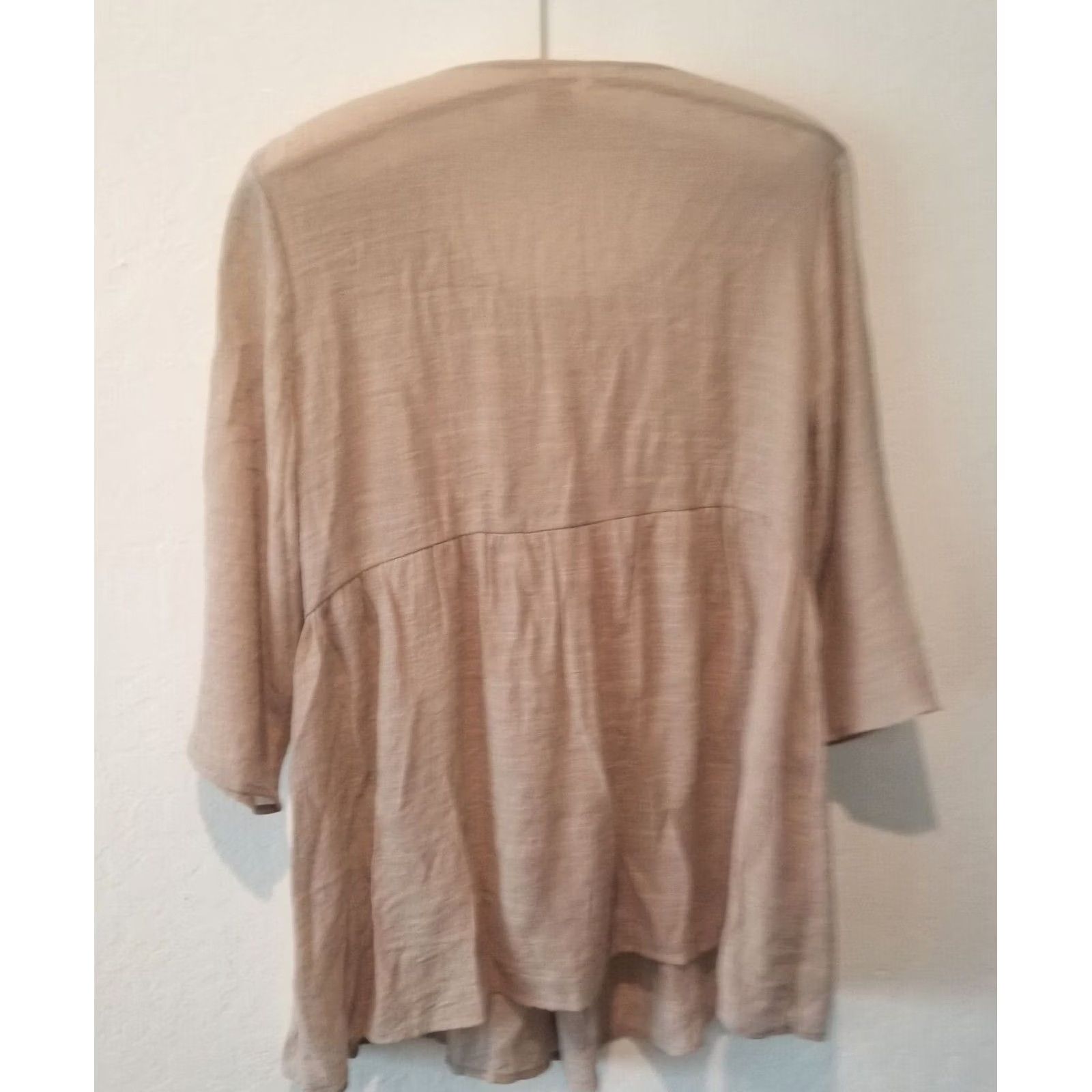 Vintage Indigo Soul Womens Crochet Lace Tunic Top 3/4 Sleeve Taupe Rayon Blend Size M / US 6-8 / IT 42-44 - 4 Thumbnail