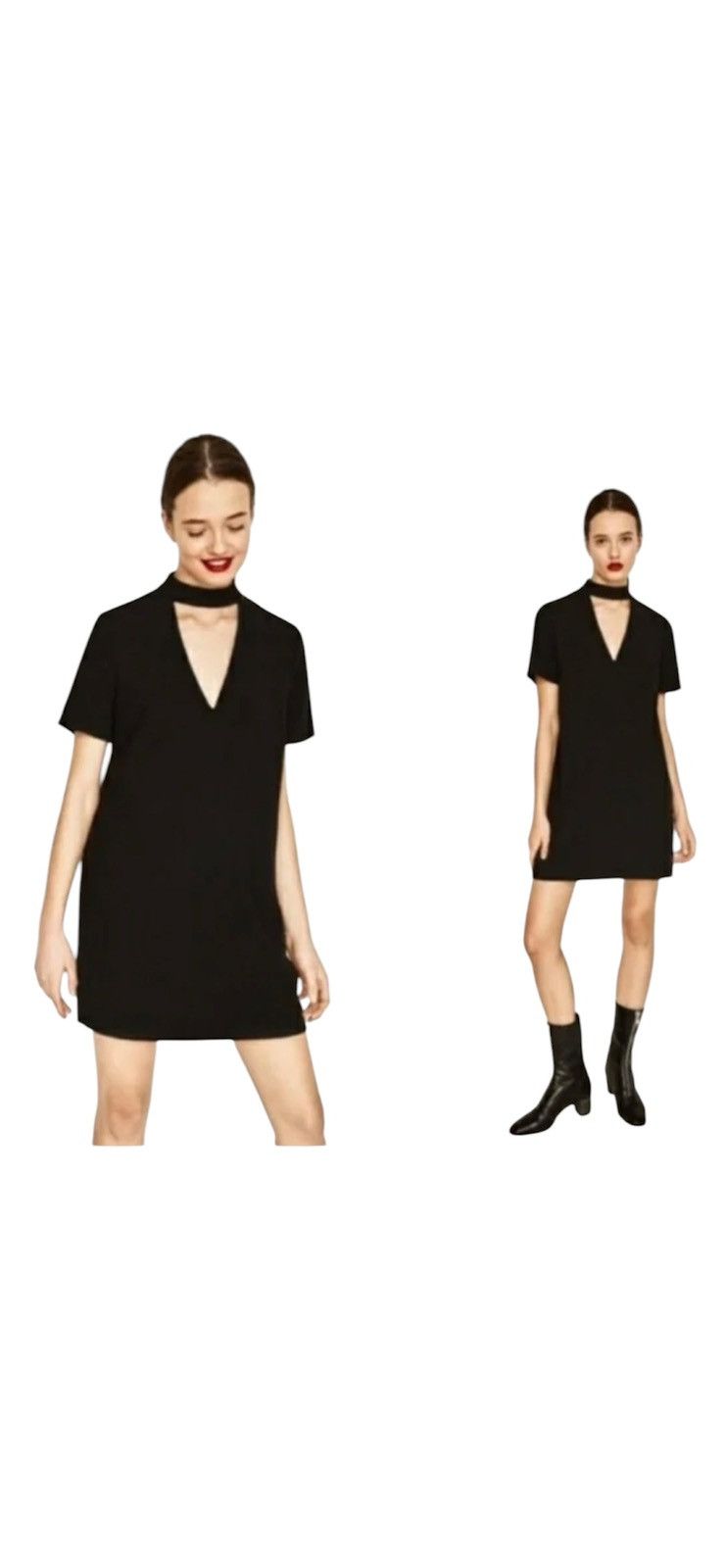 Zara Zara Women Short Sleeve Keyhole Dress Size | XS Size XS / US 0-2 / IT 36-38 - 5 Thumbnail